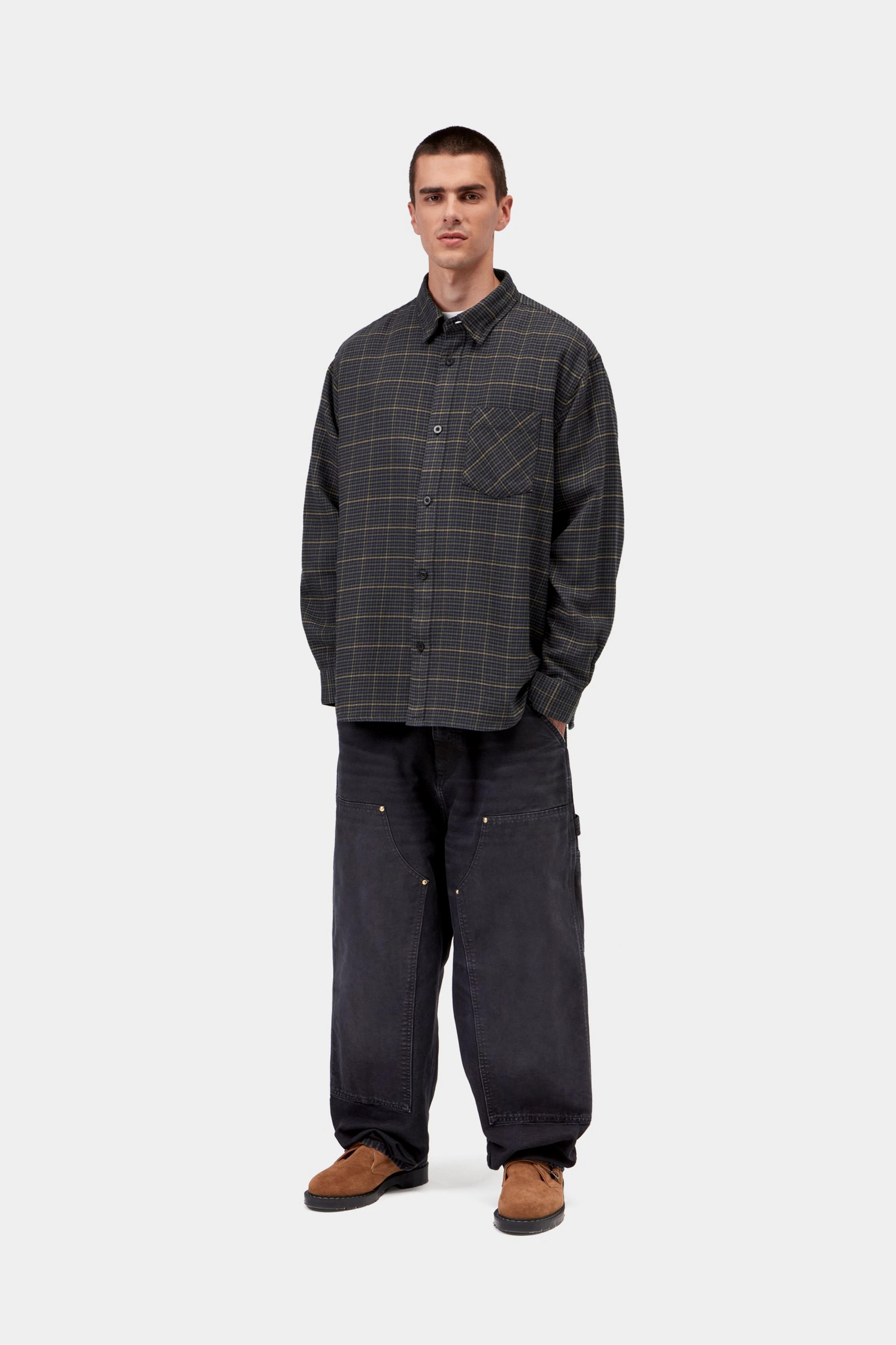 L/S Todrick Shirt - Todrick Houndstooth, Blue