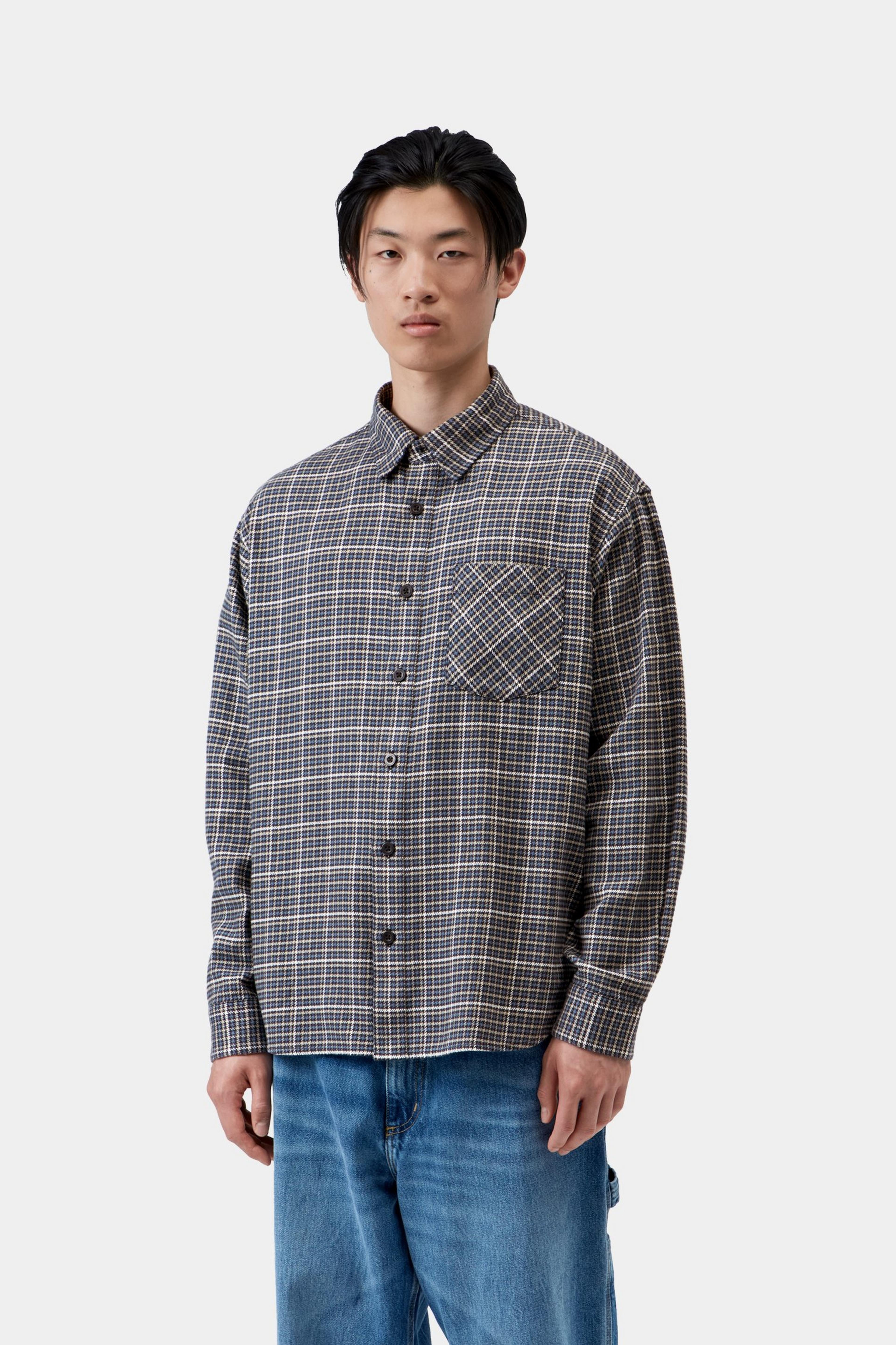L/S Todrick Shirt - Todrick Houndstooth, Icesheet
