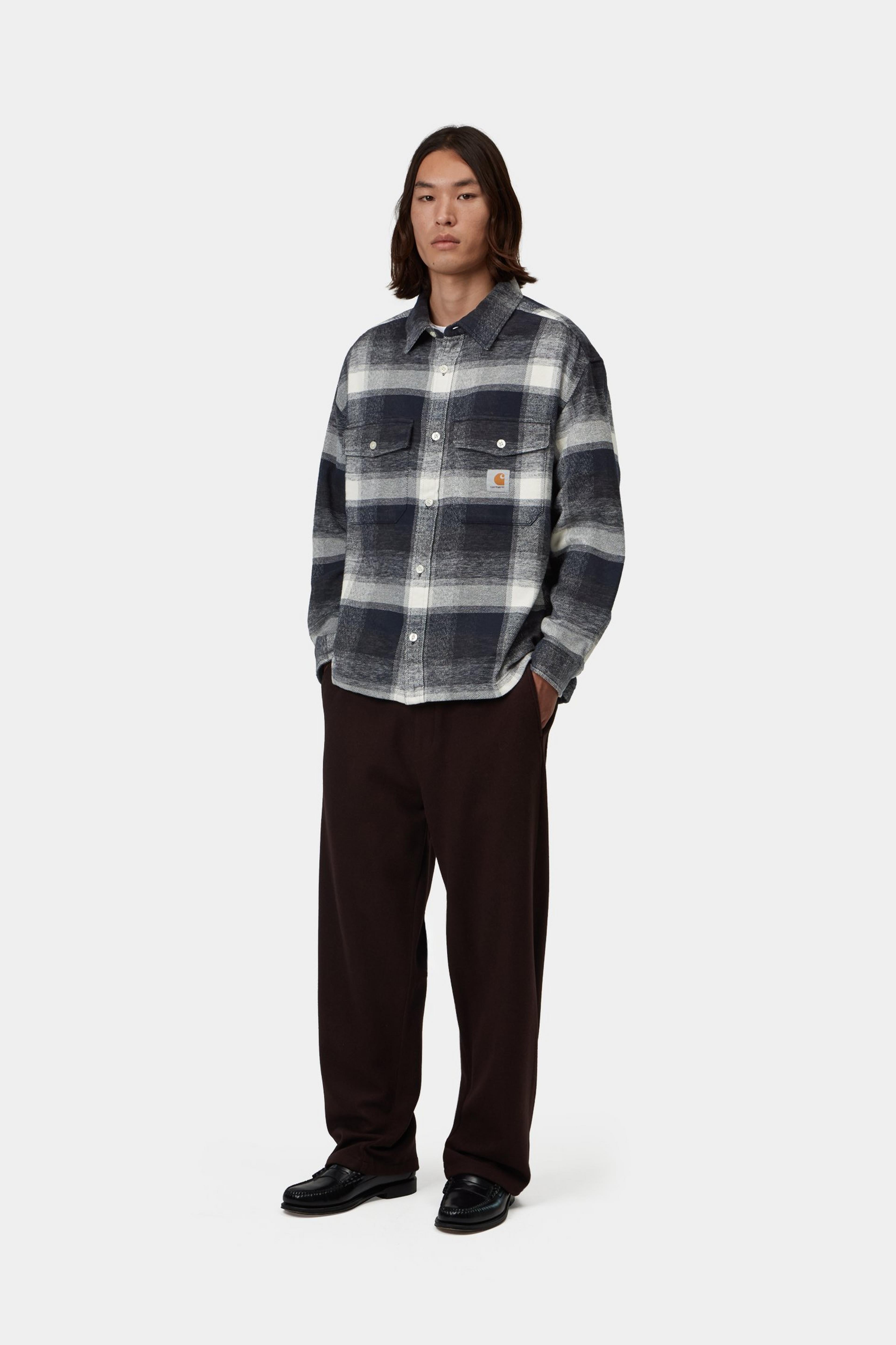 L/S Esterson Shirt - Esterson Check, Dark Navy 4