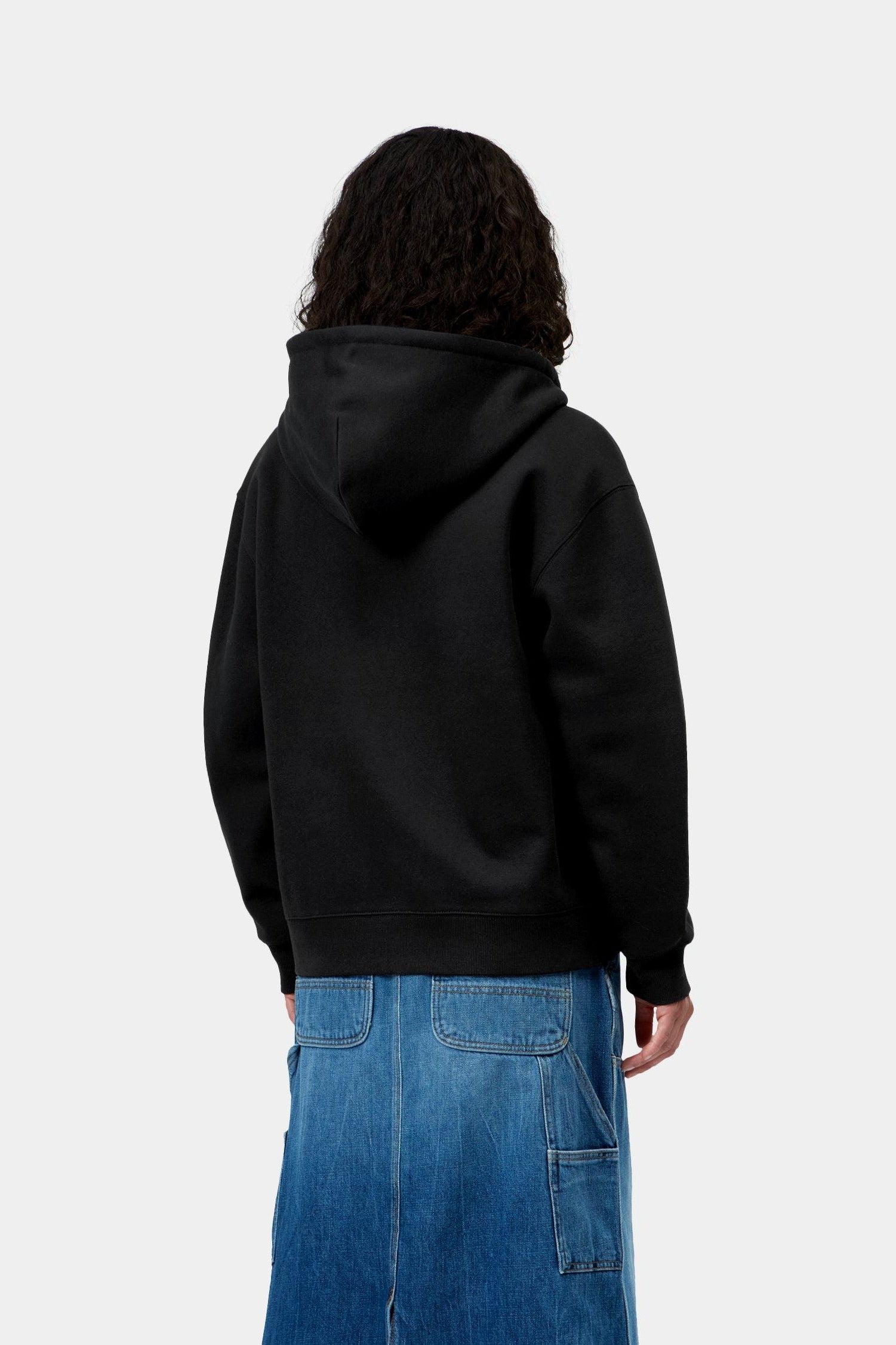 W' Hooded Small Heart Patch Jacket - Black / Black 3