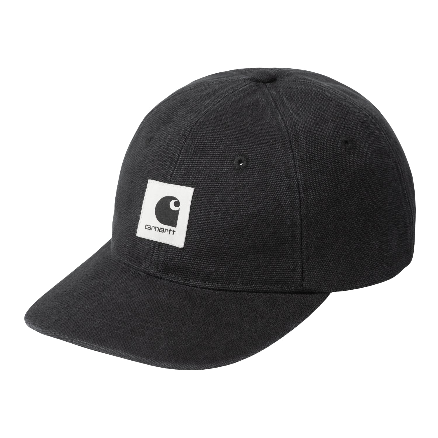 Canvas Cap - Black, Stone washed