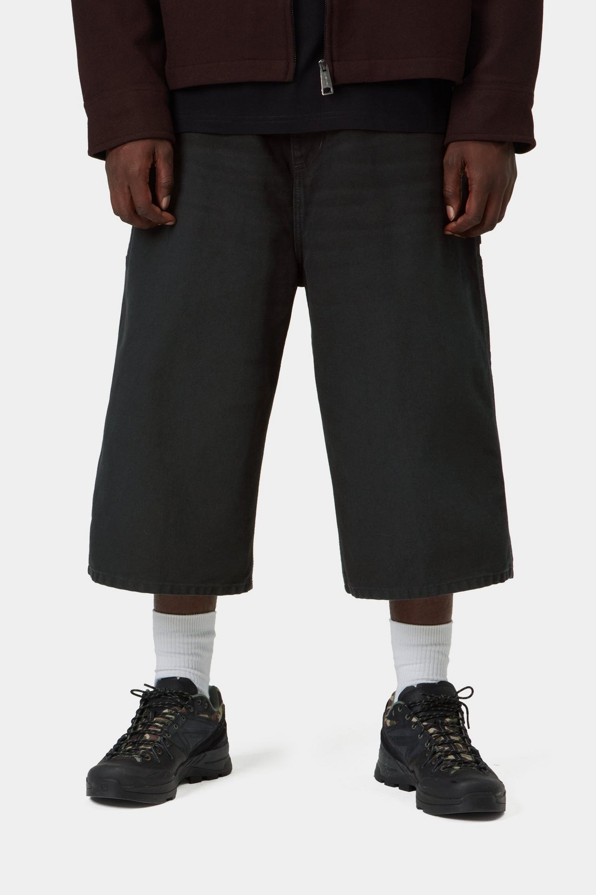 OG Single Knee Long Short - Black stone canvas