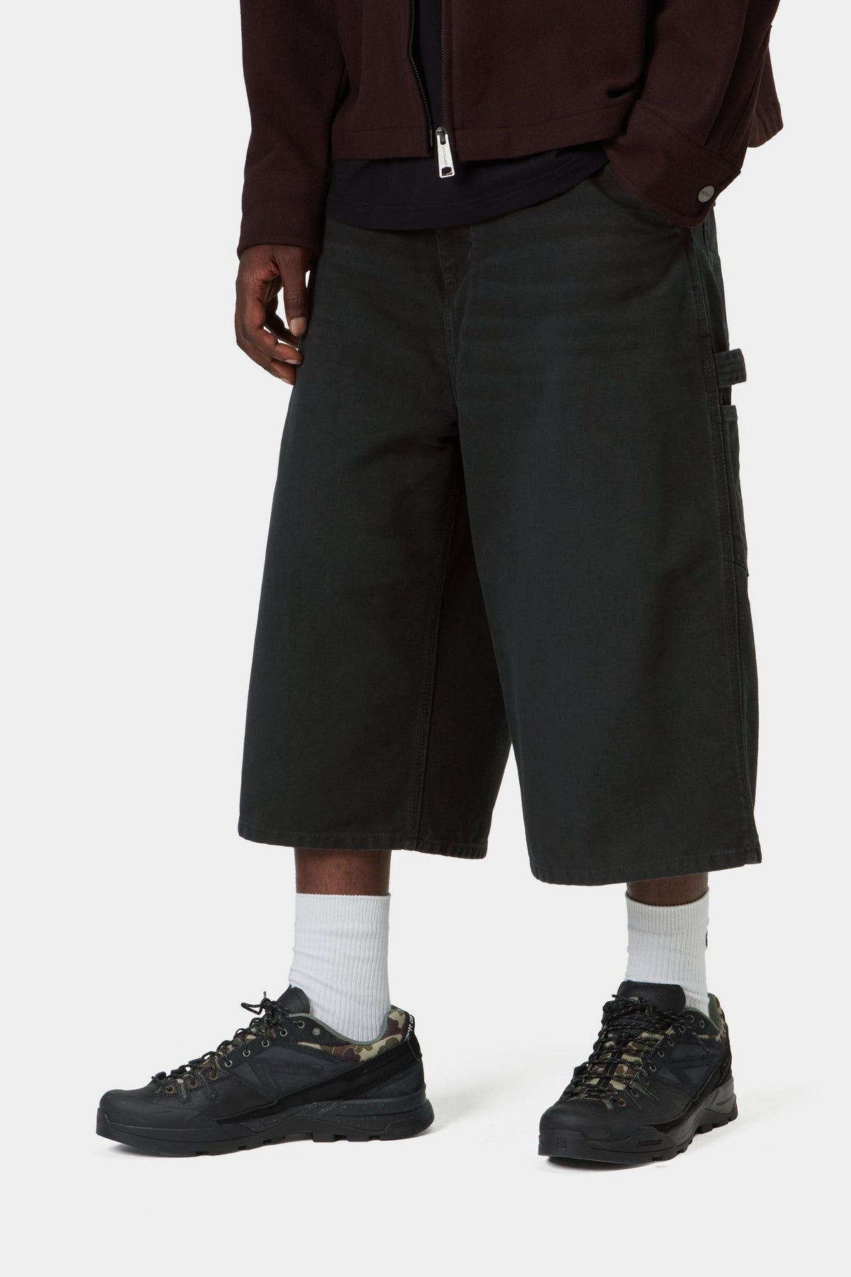 OG Single Knee Long Short - Black stone canvas