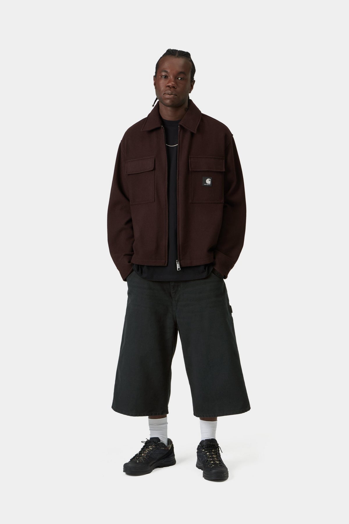OG Single Knee Long Short - Black stone canvas