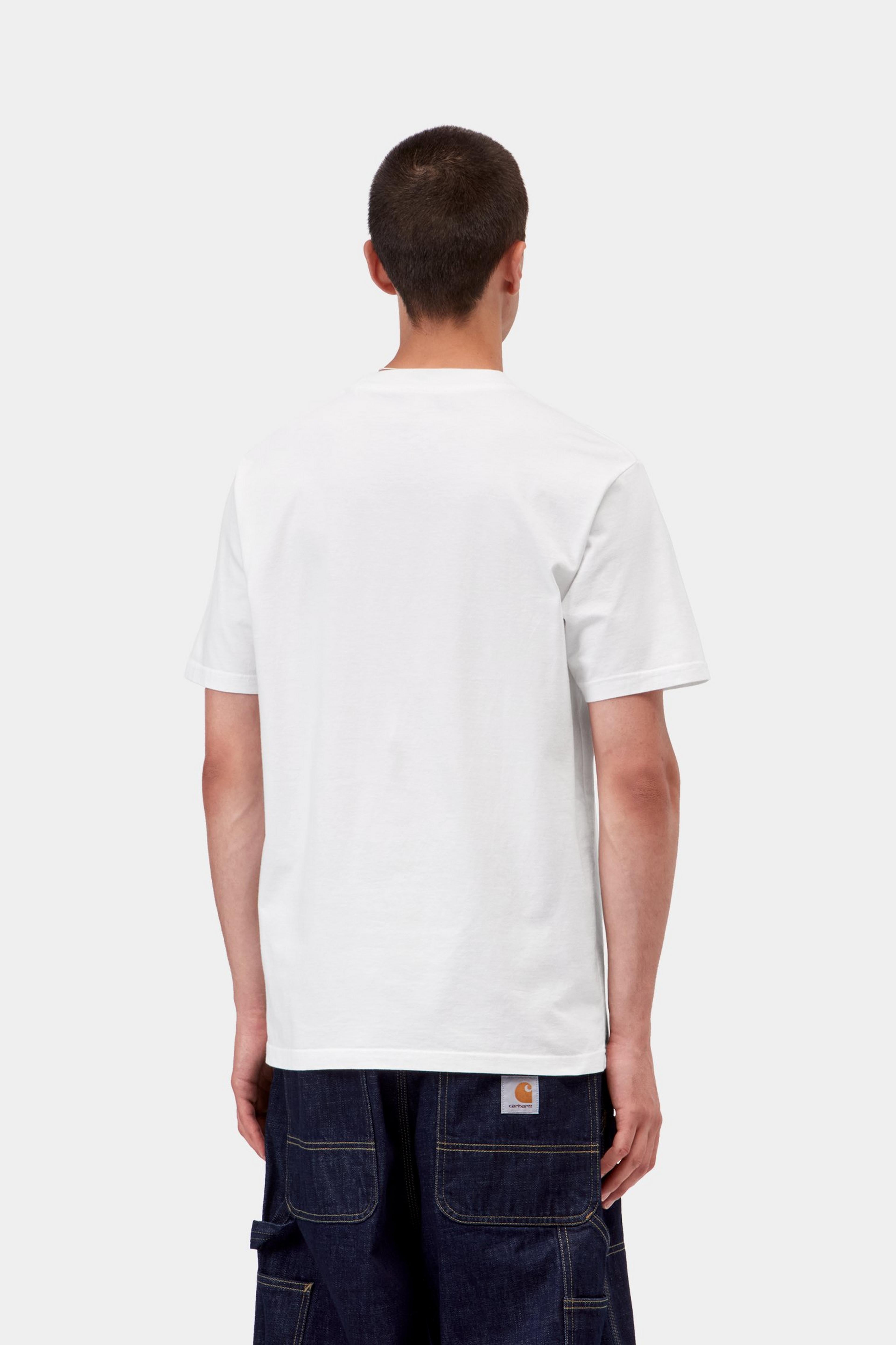 S/S Slingshot T-Shirt - White, heavy enzyme wash