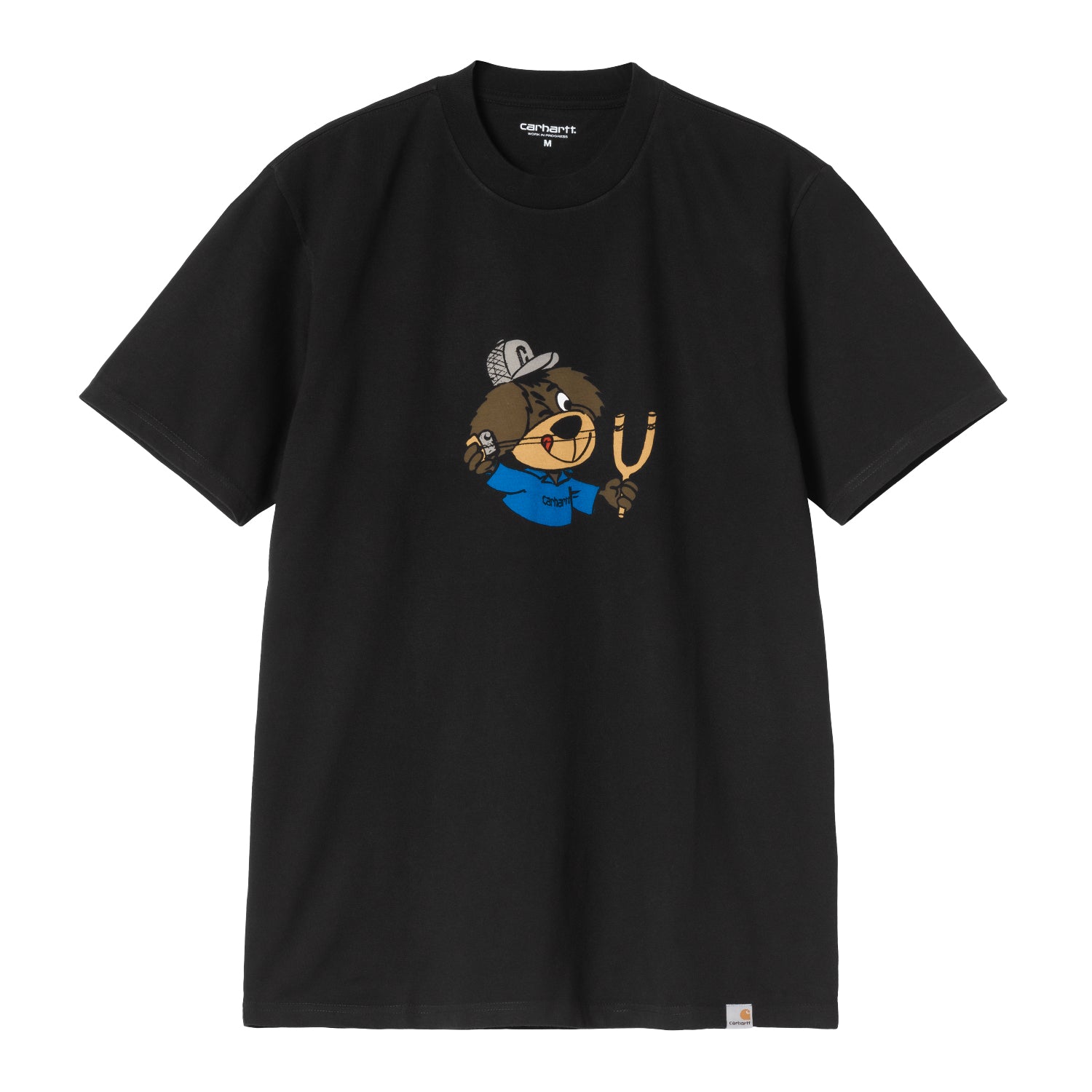 S/S Slingshot T-Shirt - Black, heavy enzyme wash