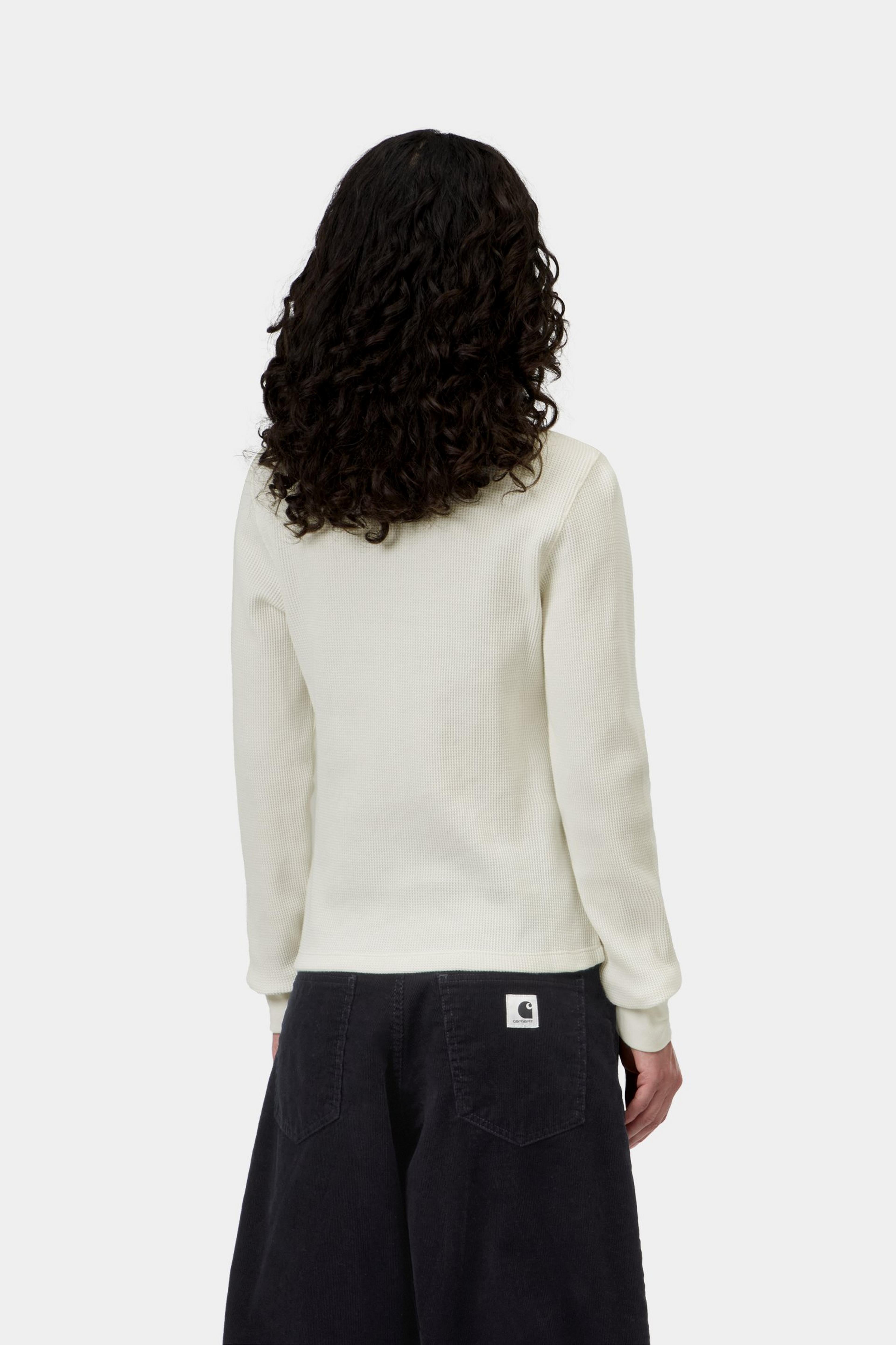 W' L/S Blackletter Waffle T-Shirt - Wax / Black 3