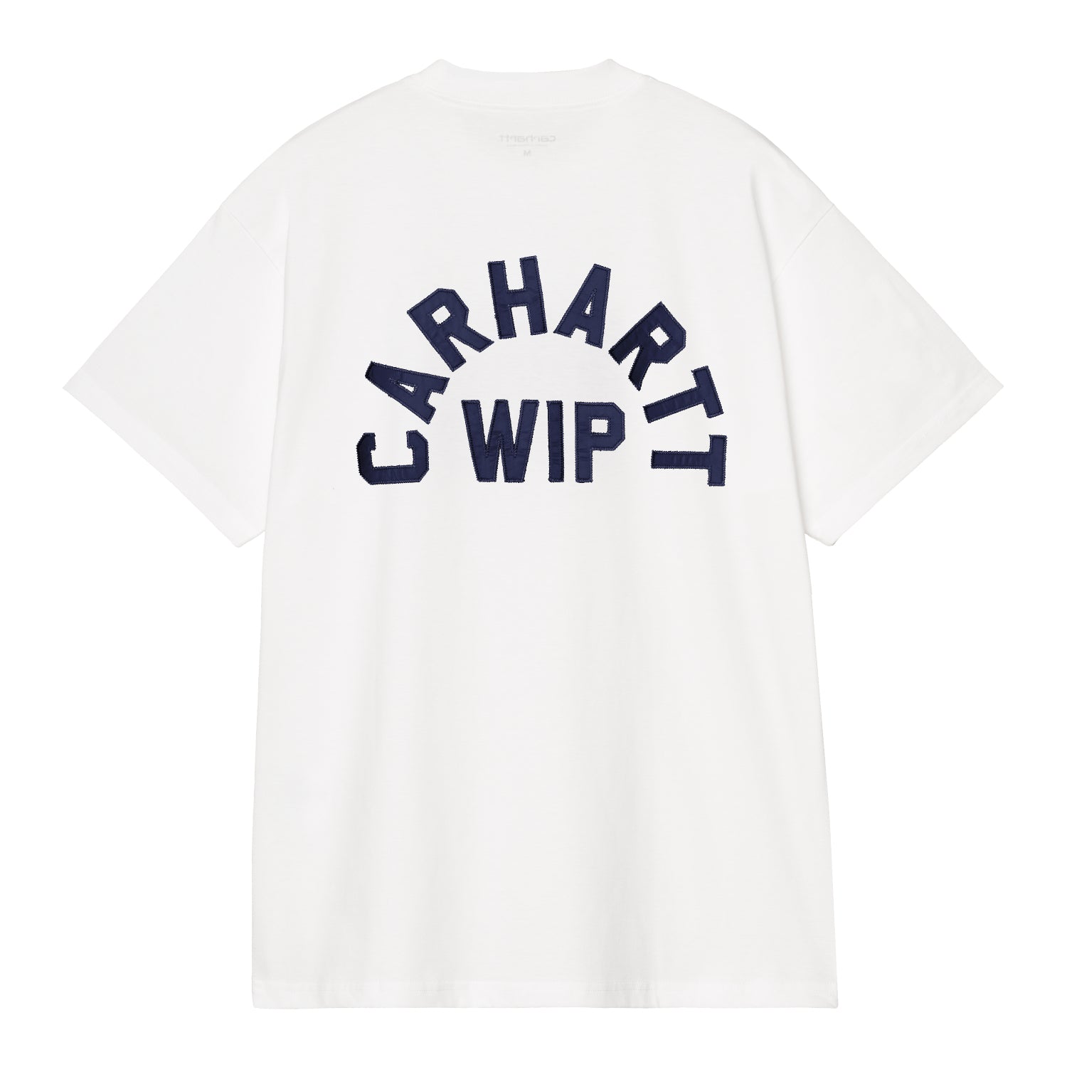 S/S Arch Script T-Shirt - White / Dark Navy