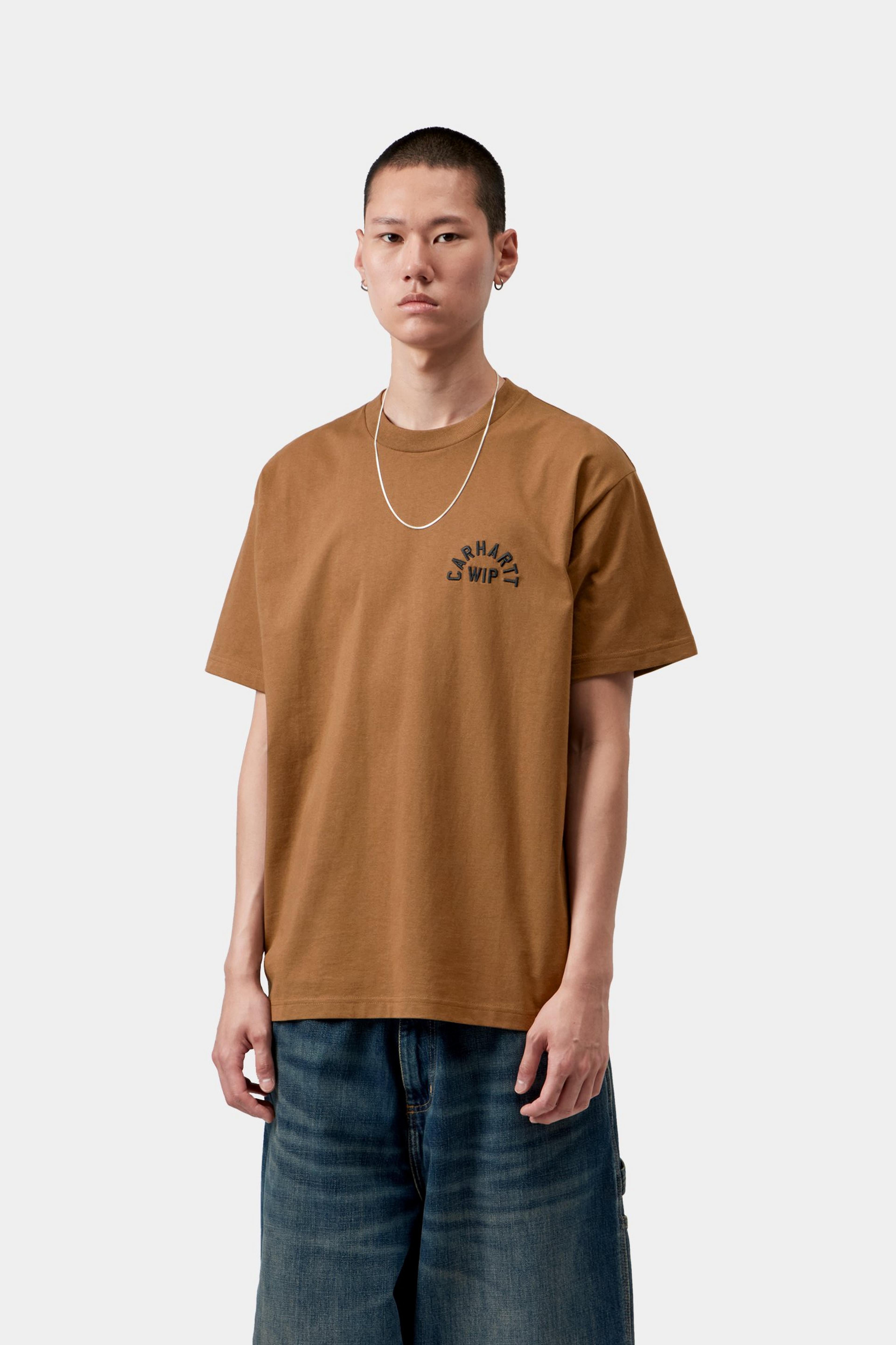 S/S Arch Script T-Shirt - WIP H Brown / Black