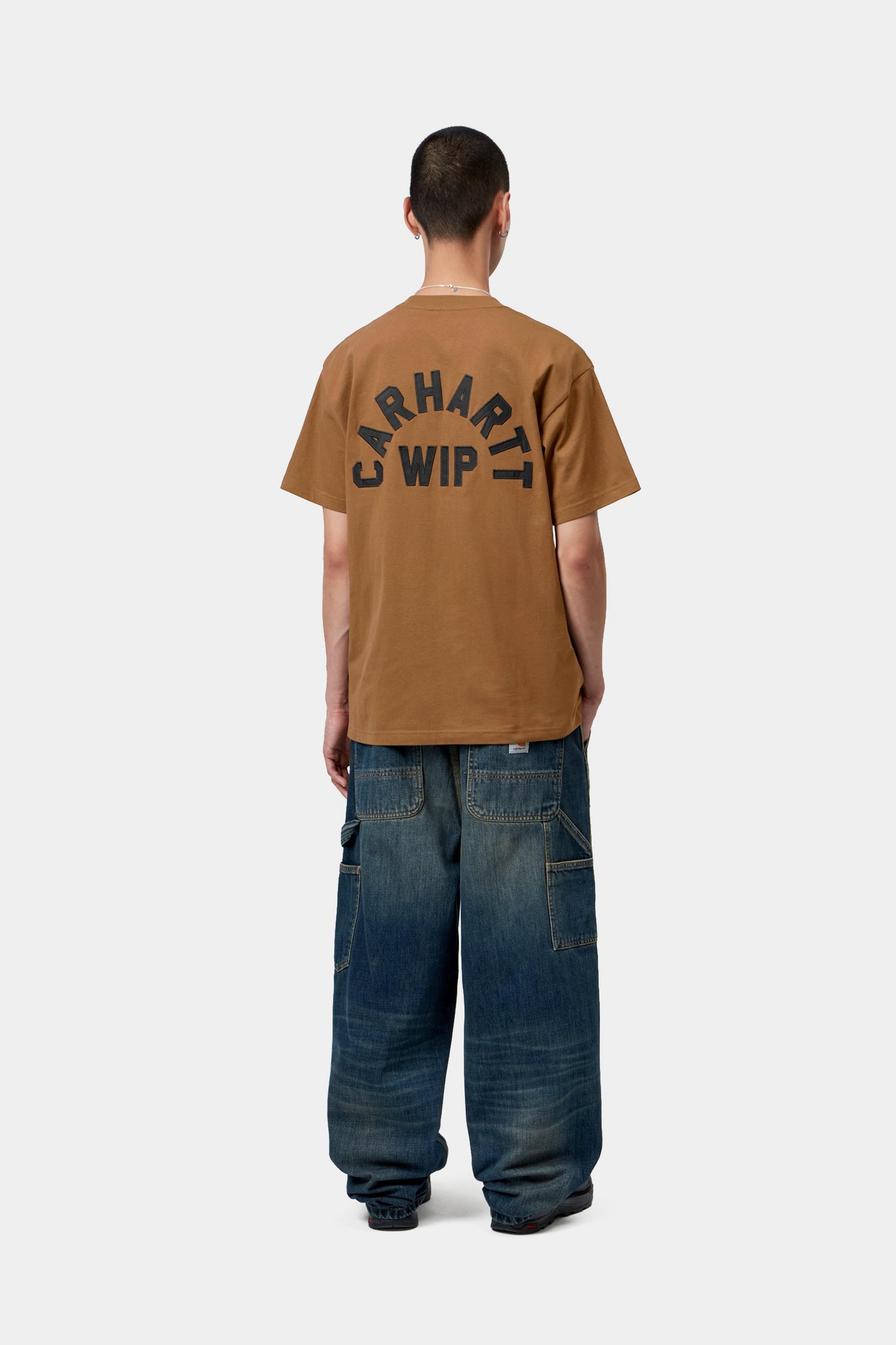 S/S Arch Script T-Shirt - WIP H Brown / Black