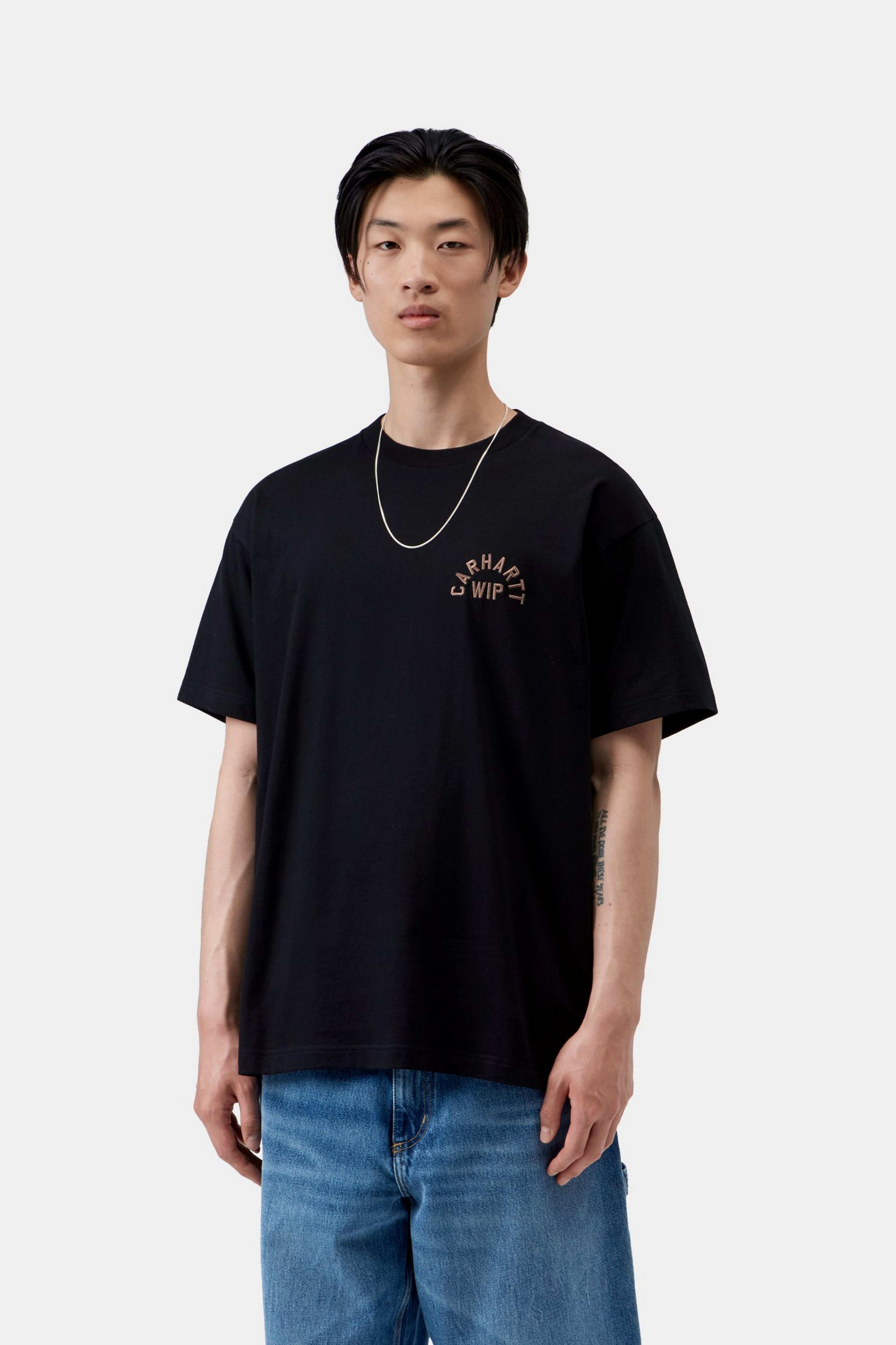 S/S Arch Script T-Shirt - Black / WIP H Brown