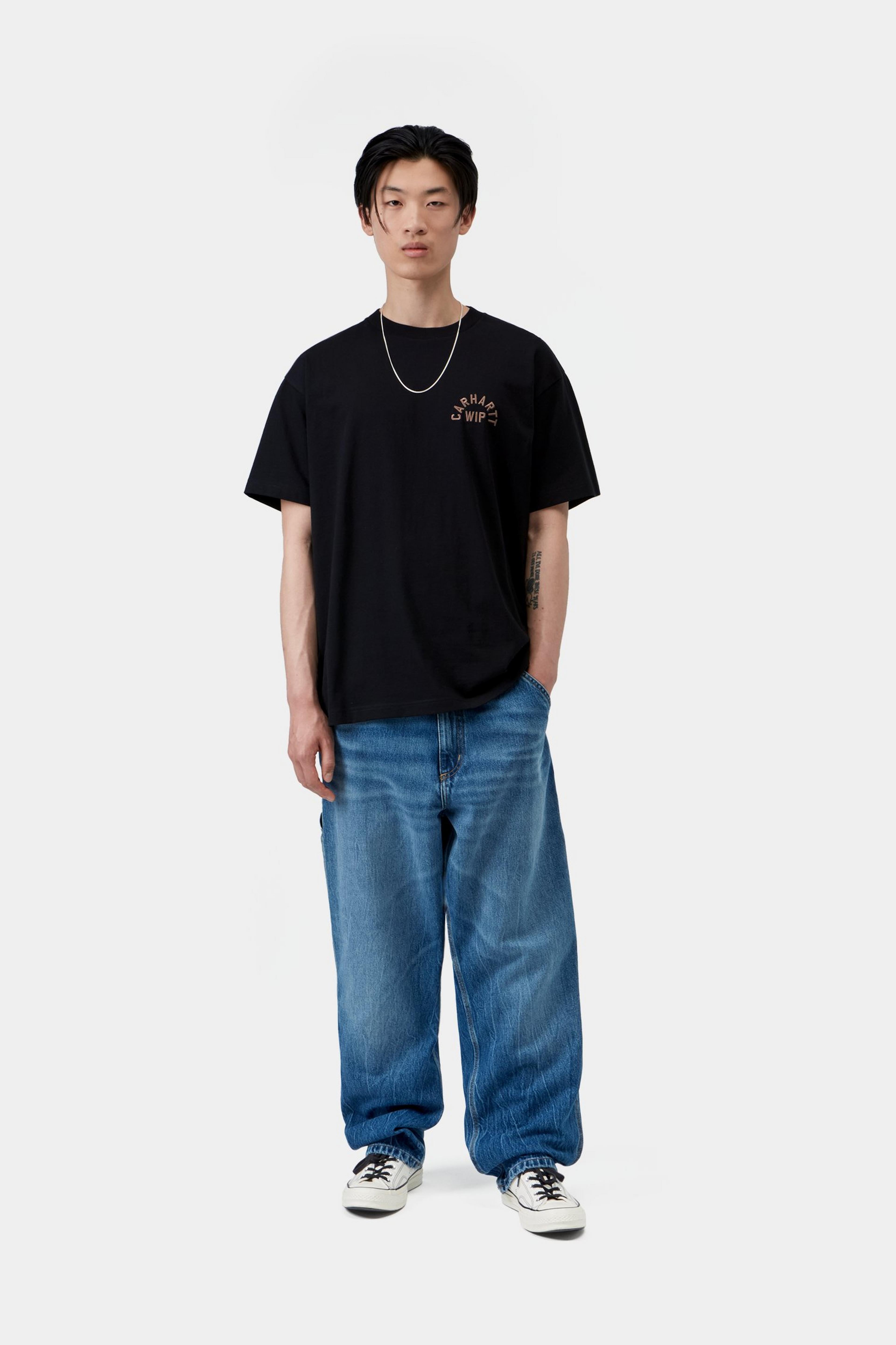 S/S Arch Script T-Shirt - Black / WIP H Brown