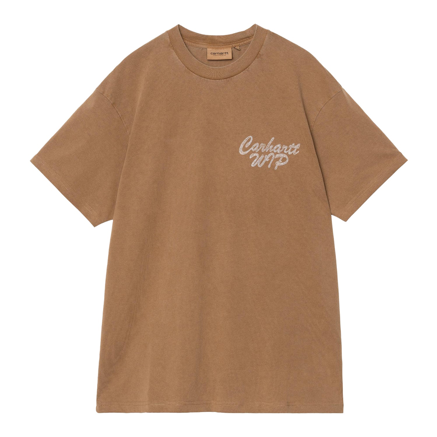S/S Hatching Script T-Shirt - WIP H Brown, garment dyed
