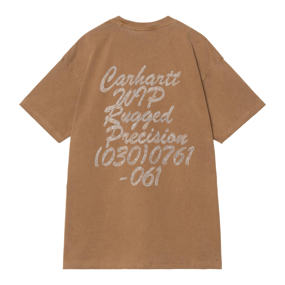 S/S Hatching Script T-Shirt - WIP H Brown, garment dyed