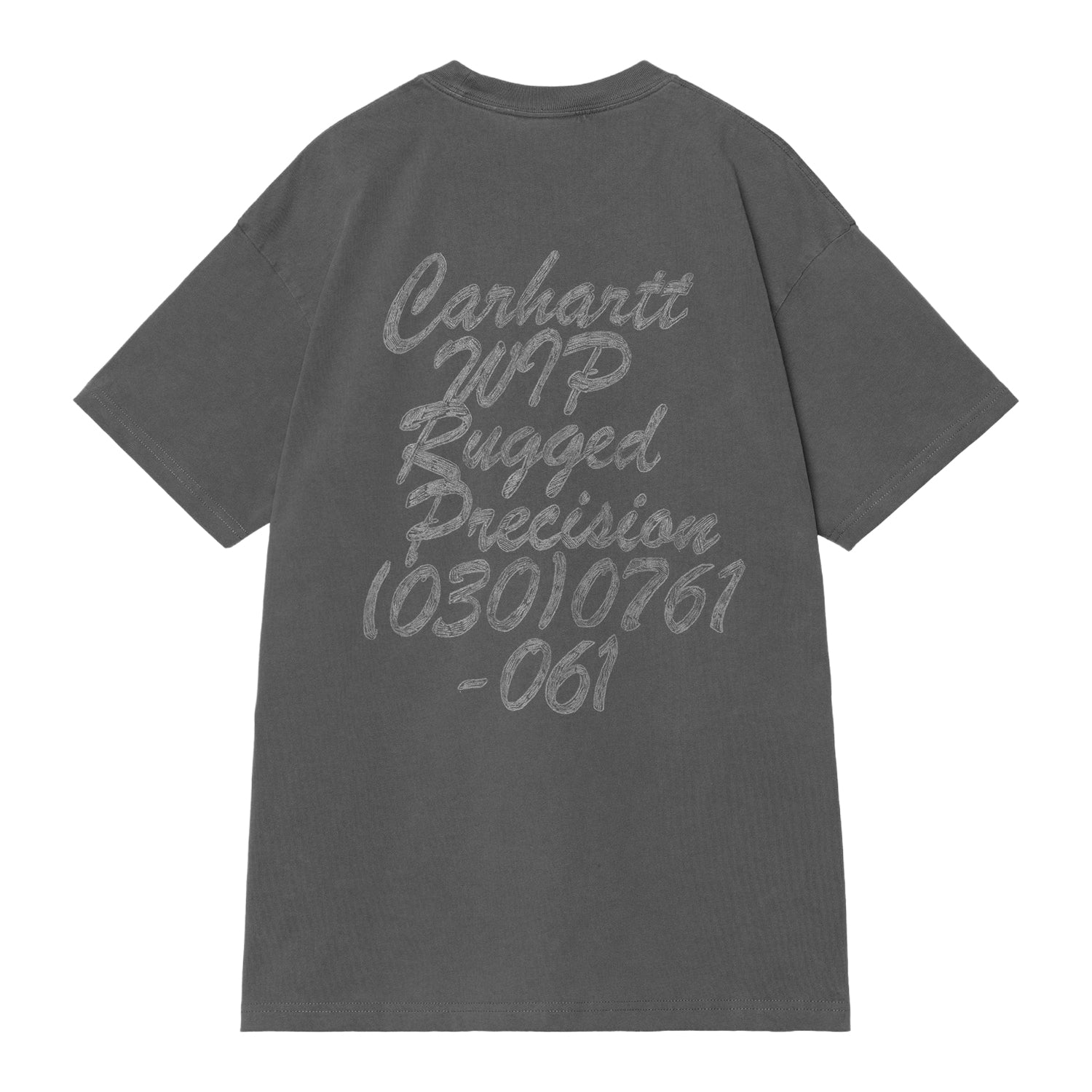 S/S Hatching Script T-Shirt - Black, garment dyed 2