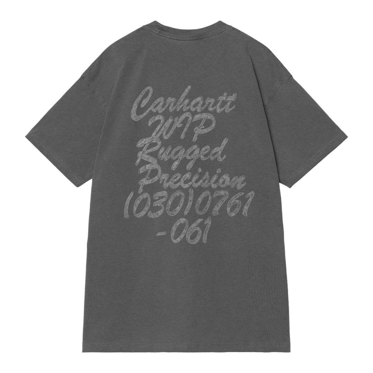 S/S Hatching Script T-Shirt - Black, garment dyed