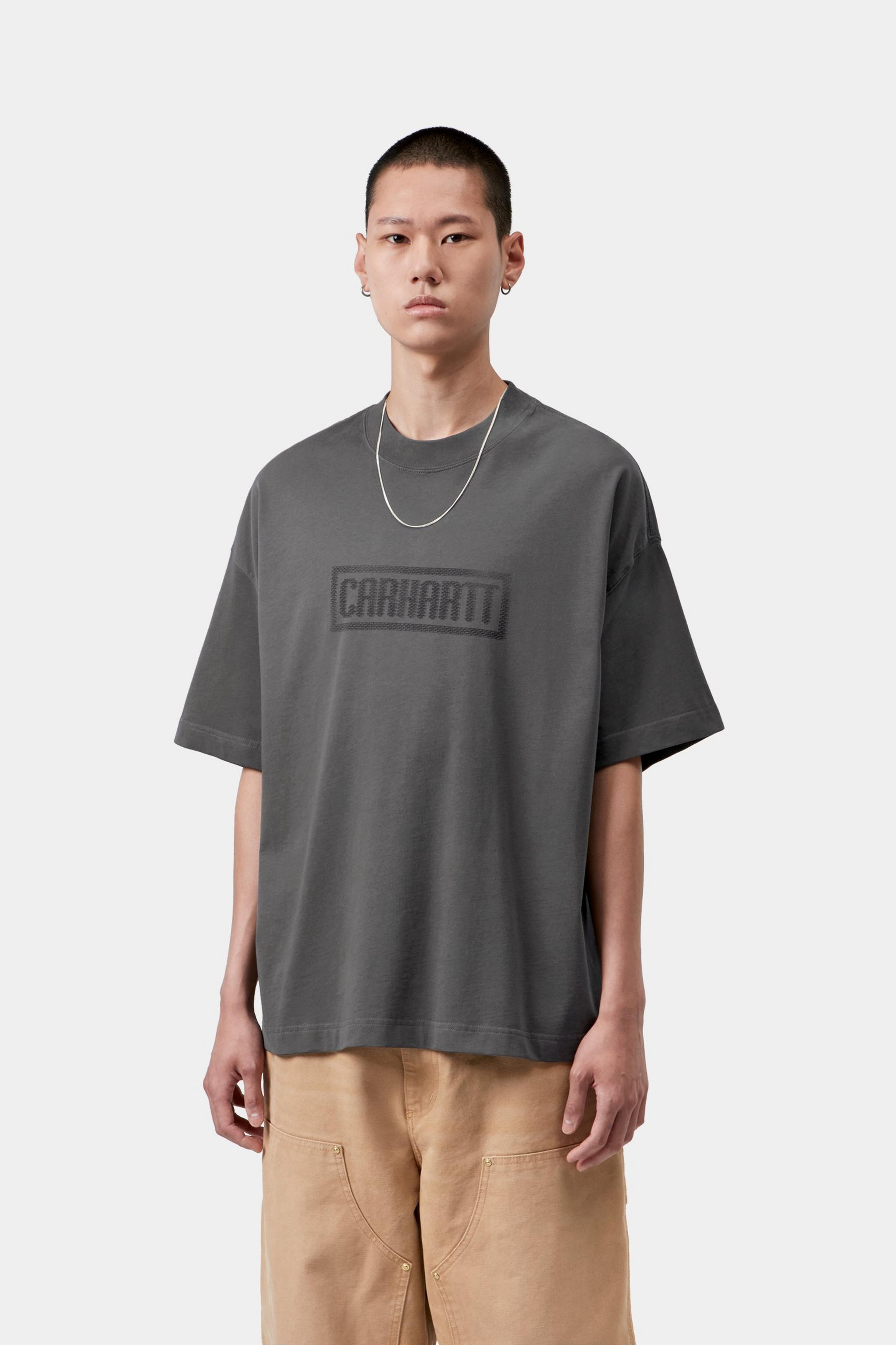 S/S Bricky Man T-Shirt - Soot, Stone dyed 2