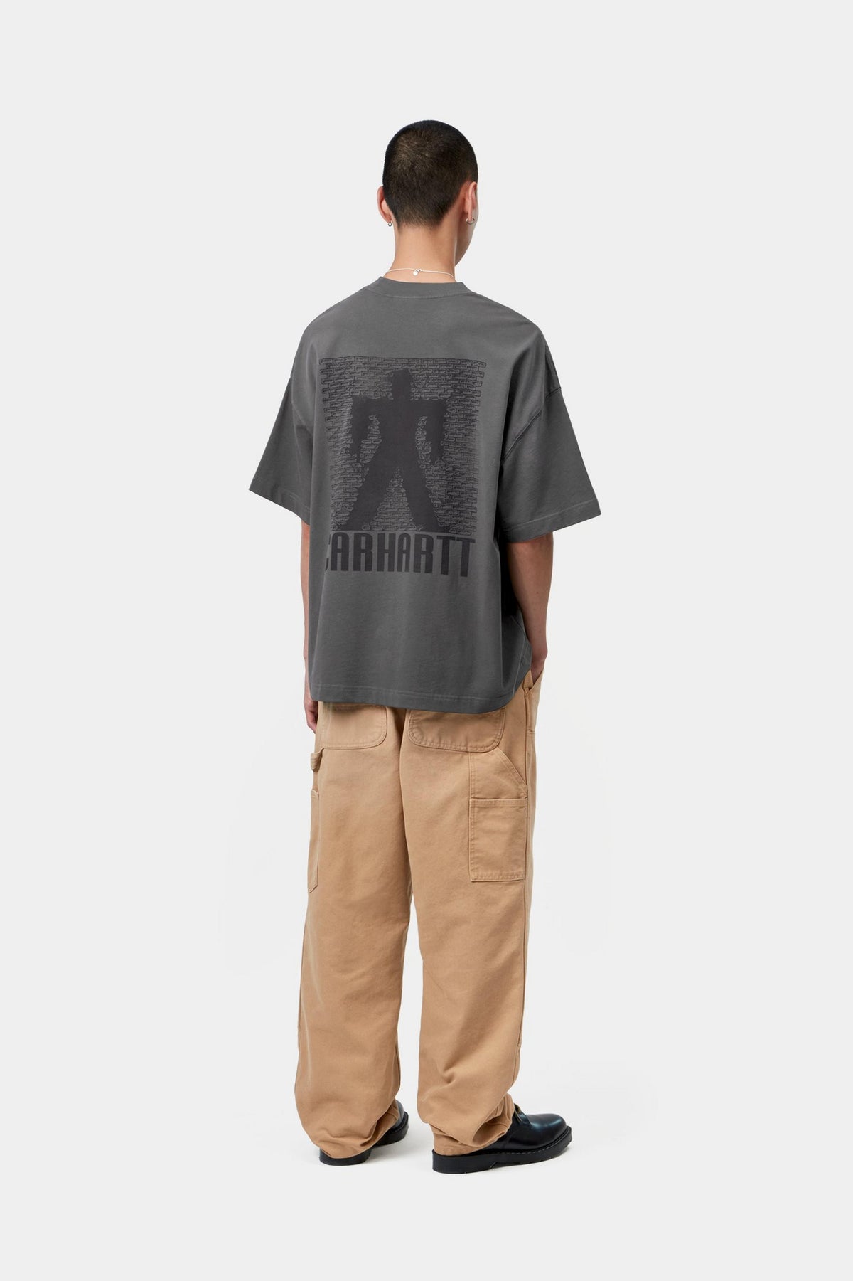 S/S Bricky Man T-Shirt - Soot, Stone dyed