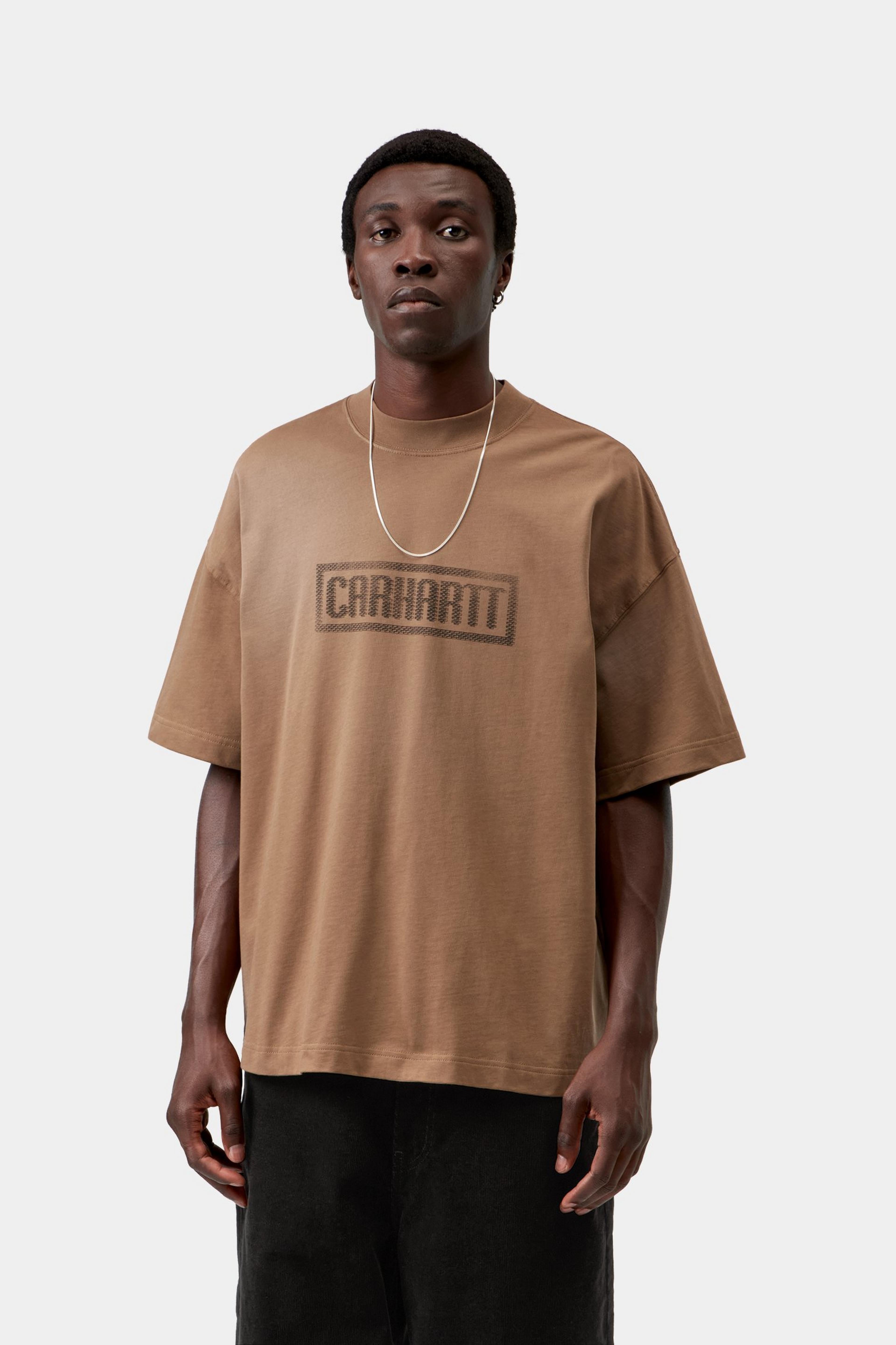 S/S Bricky Man T-Shirt - WIP H Brown, Stone dyed 2