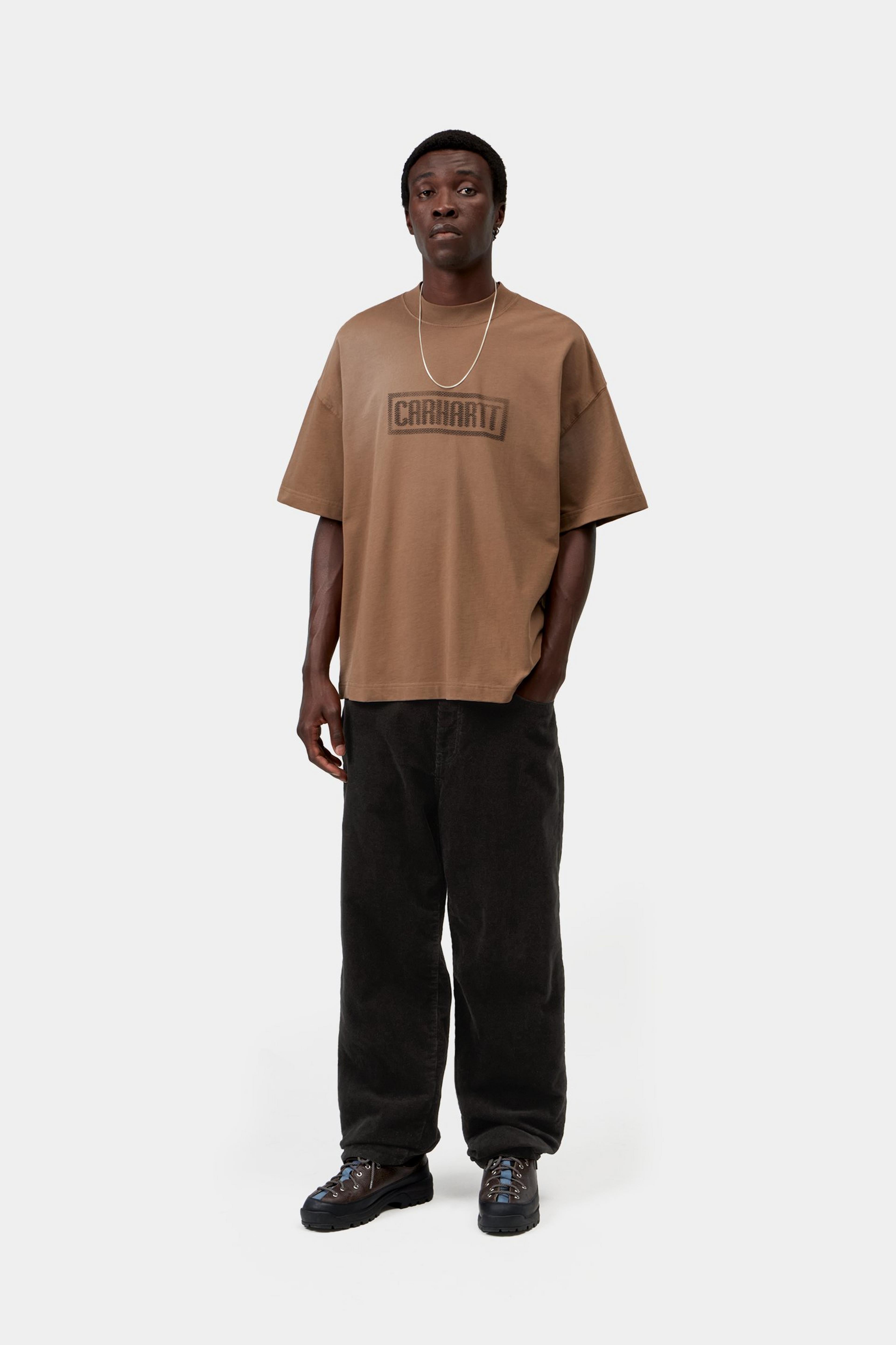 S/S Bricky Man T-Shirt - WIP H Brown, Stone dyed 4