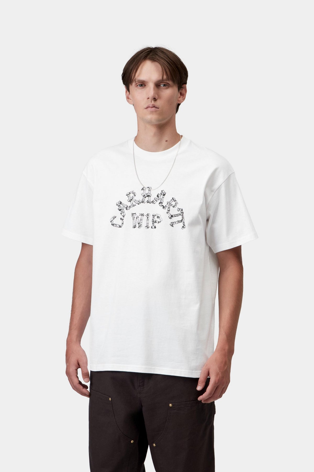 S/S Ribbon Script T-Shirt - White