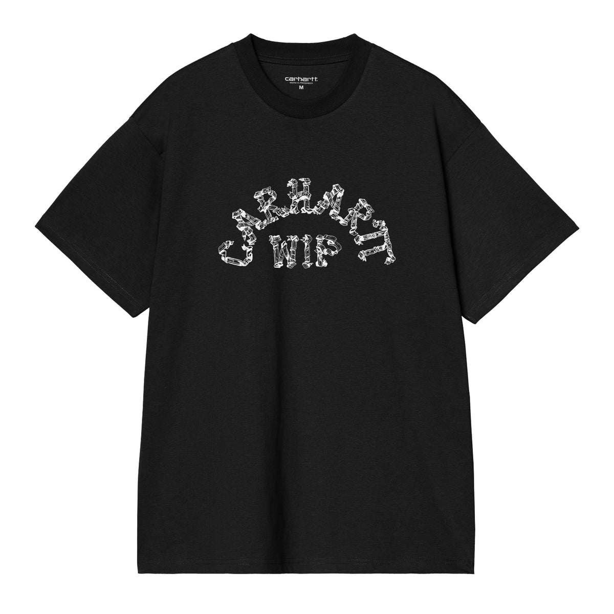S/S Ribbon Script T-Shirt - Black