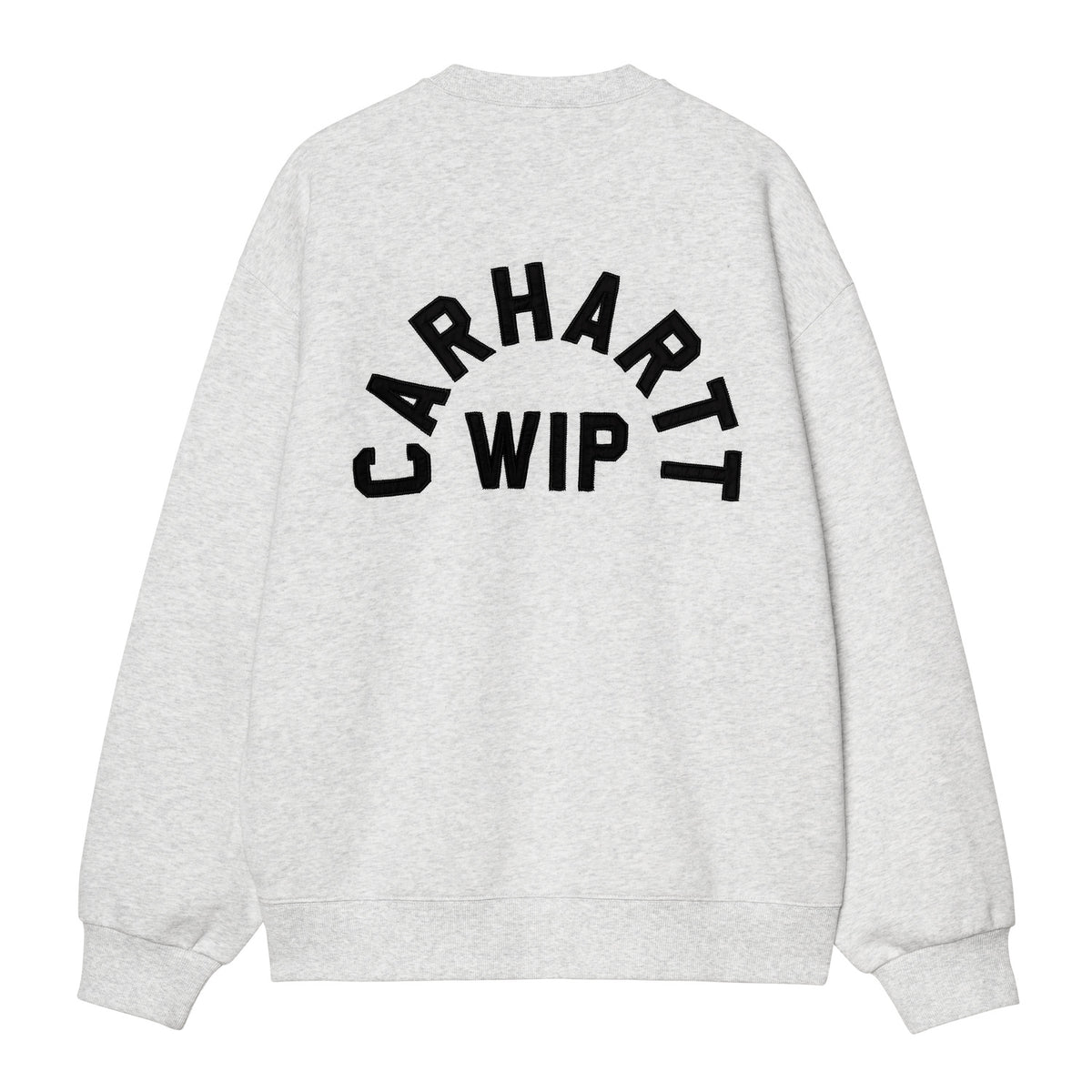 Arch Script Sweatshirt - Ash Heather / Dark Navy stone washed