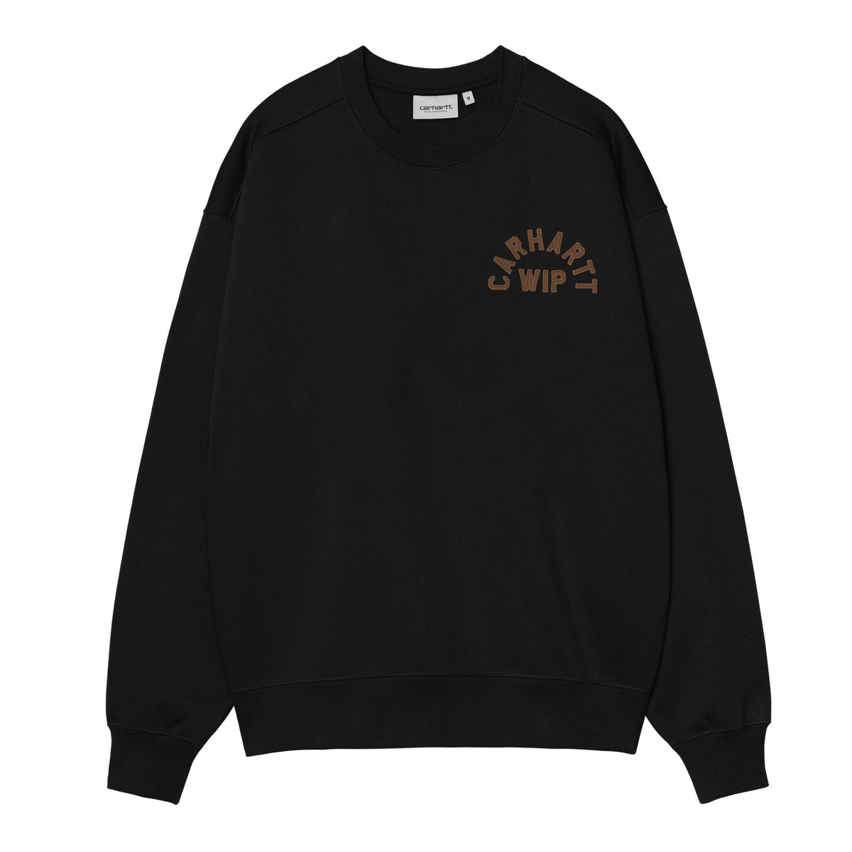Arch Script Sweatshirt - Black / Hamilton Brown stone washed