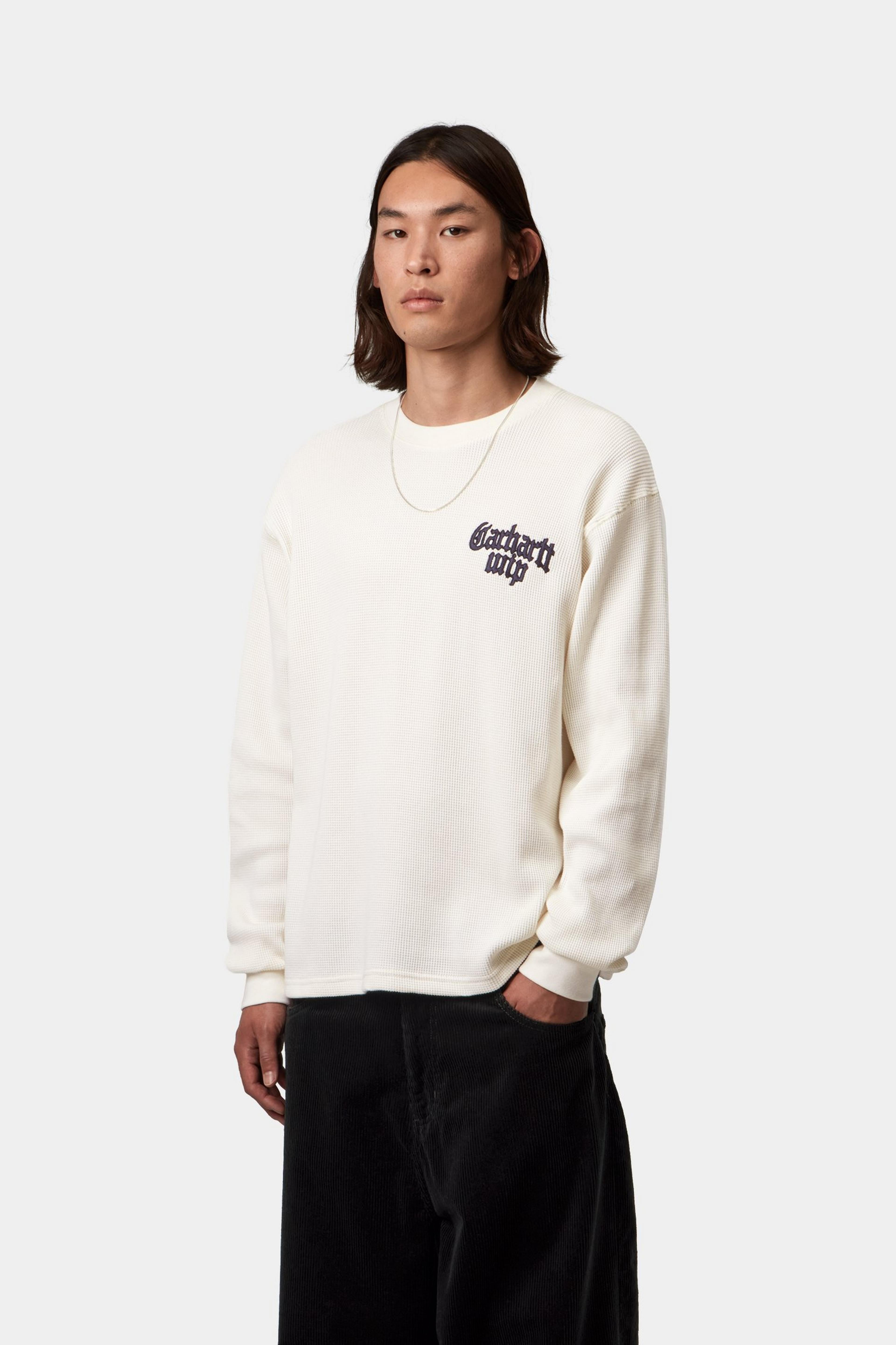 L/S Blackletter Waffle T-Shirt - Wax / Black 2