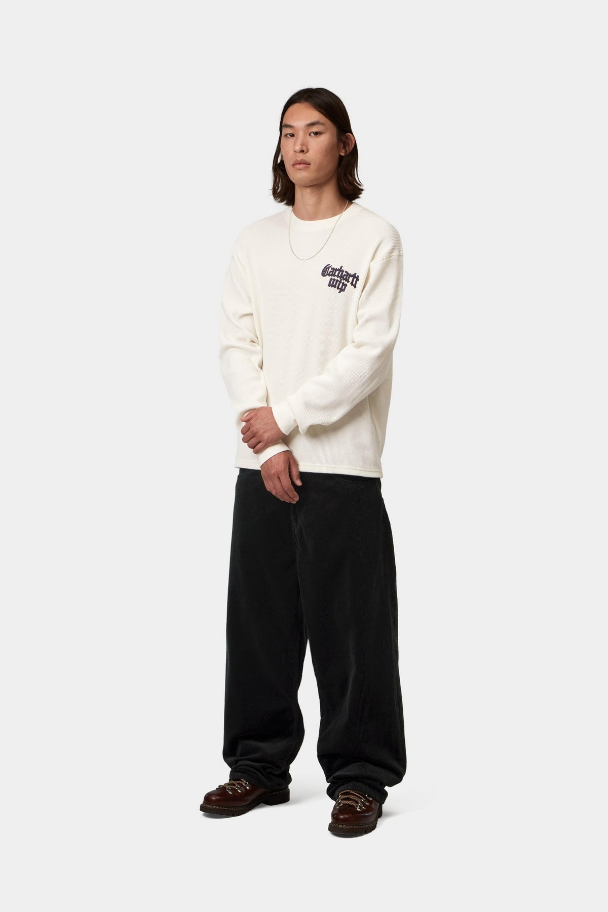 L/S Blackletter Waffle T-Shirt - Wax / Black