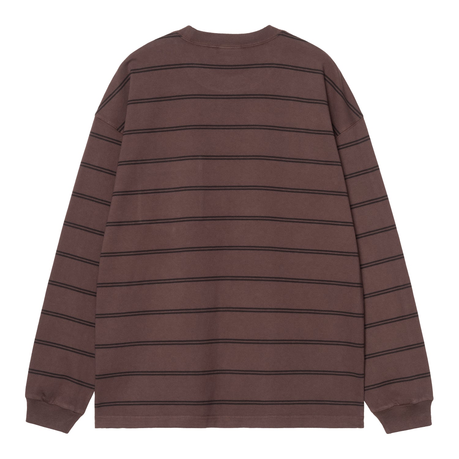 L/S Cardona Pocket T-Shirt - Cardona Stripe, Natural / Palisander, Garment dyed 5