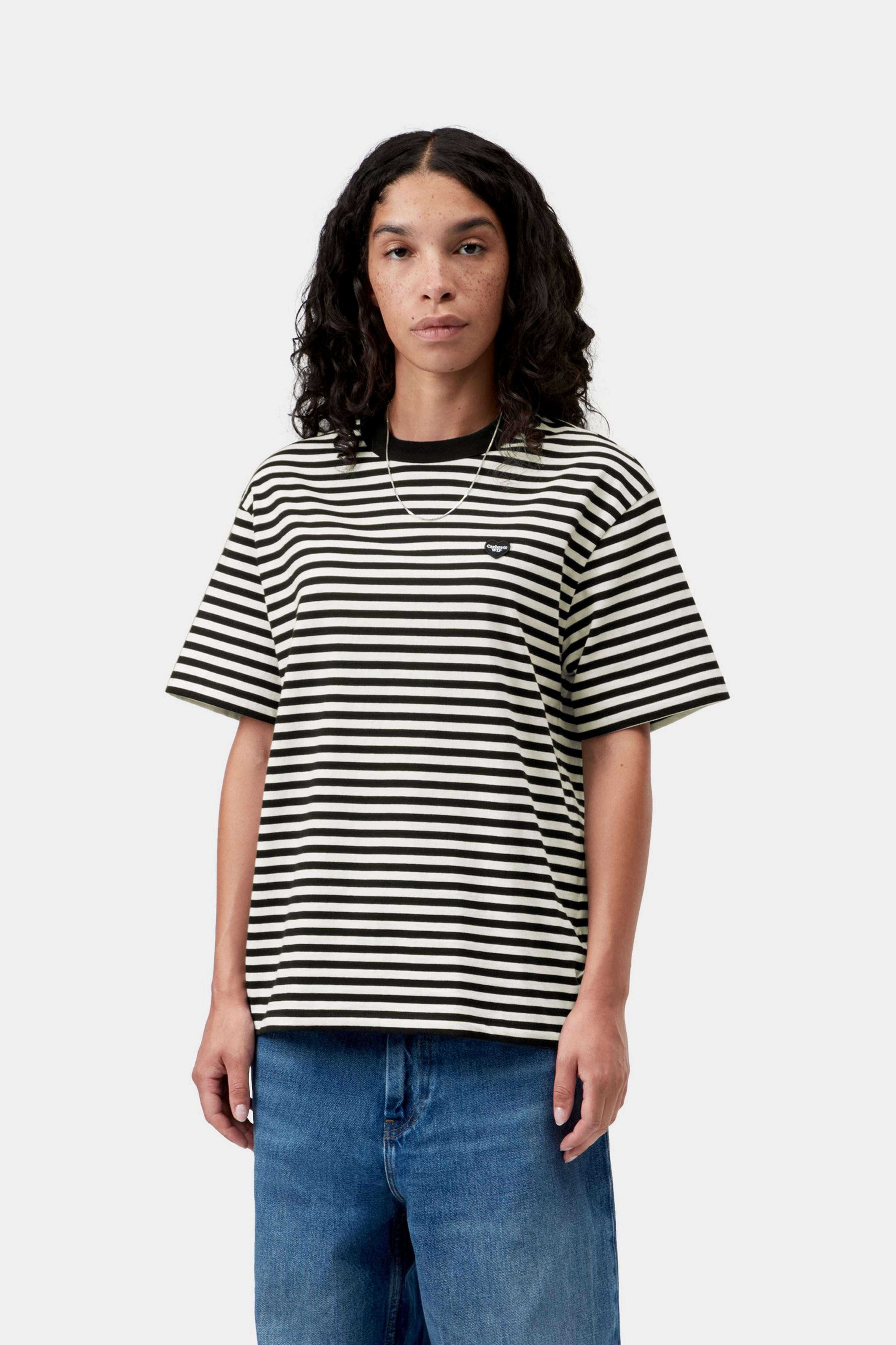W' S/S Essy T-Shirt - Essy Stripe Black/Wax