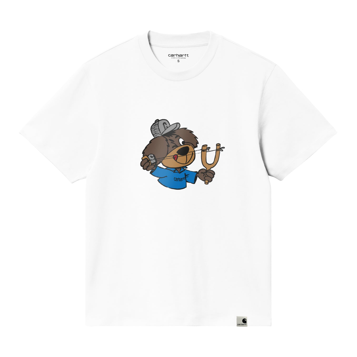 W' S/S Slingshot T-Shirt - White, heavy stone wash