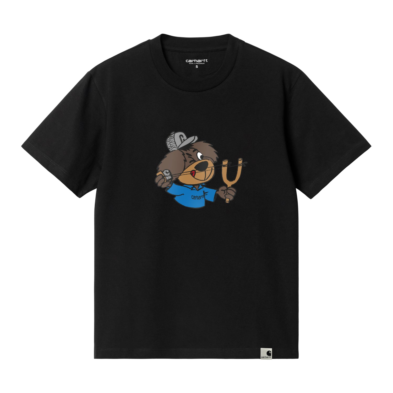 W' S/S Slingshot T-Shirt - Black,heavy stone wash