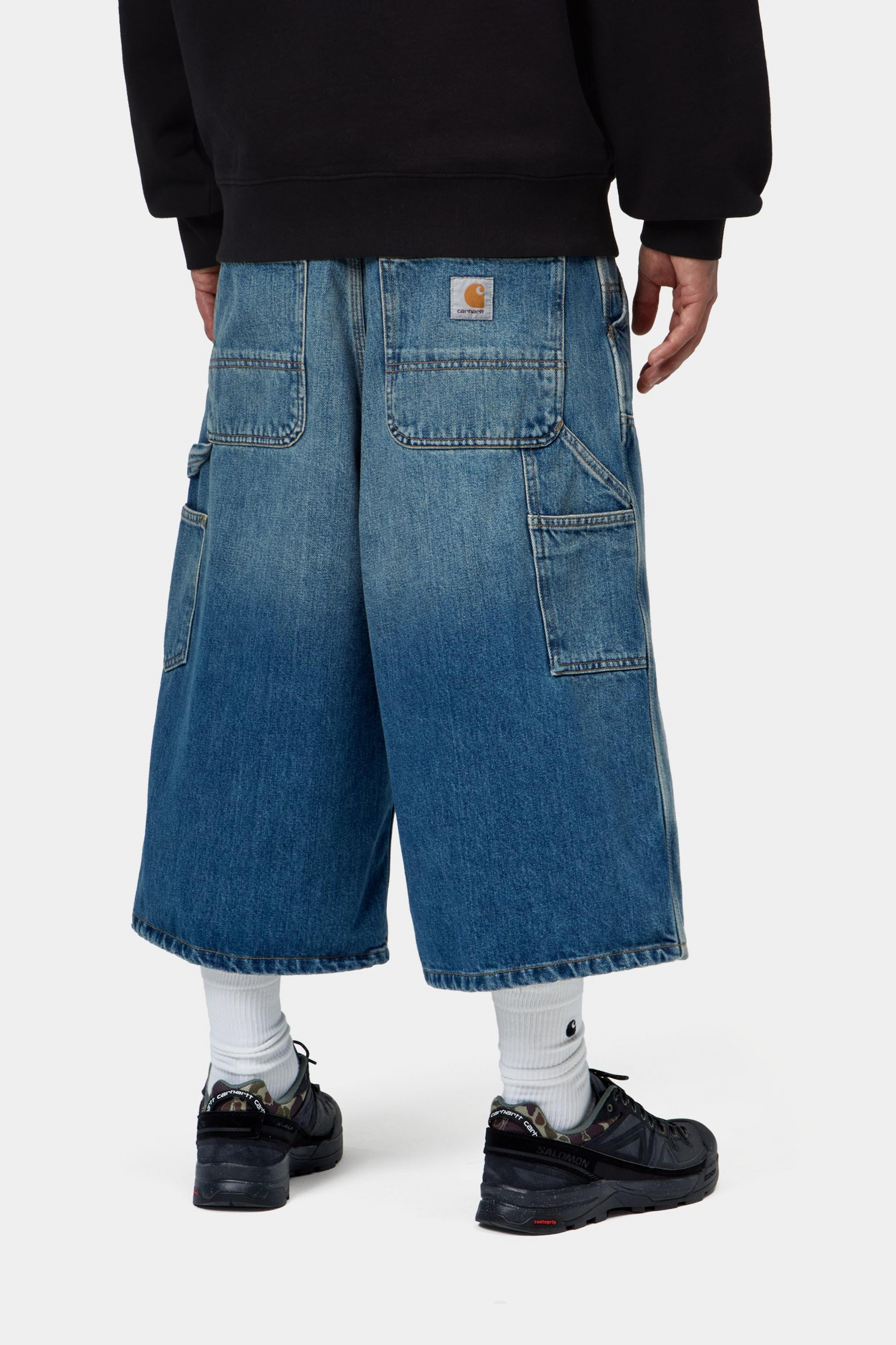 OG Double Knee Short (Long) - Blue, Old used wash