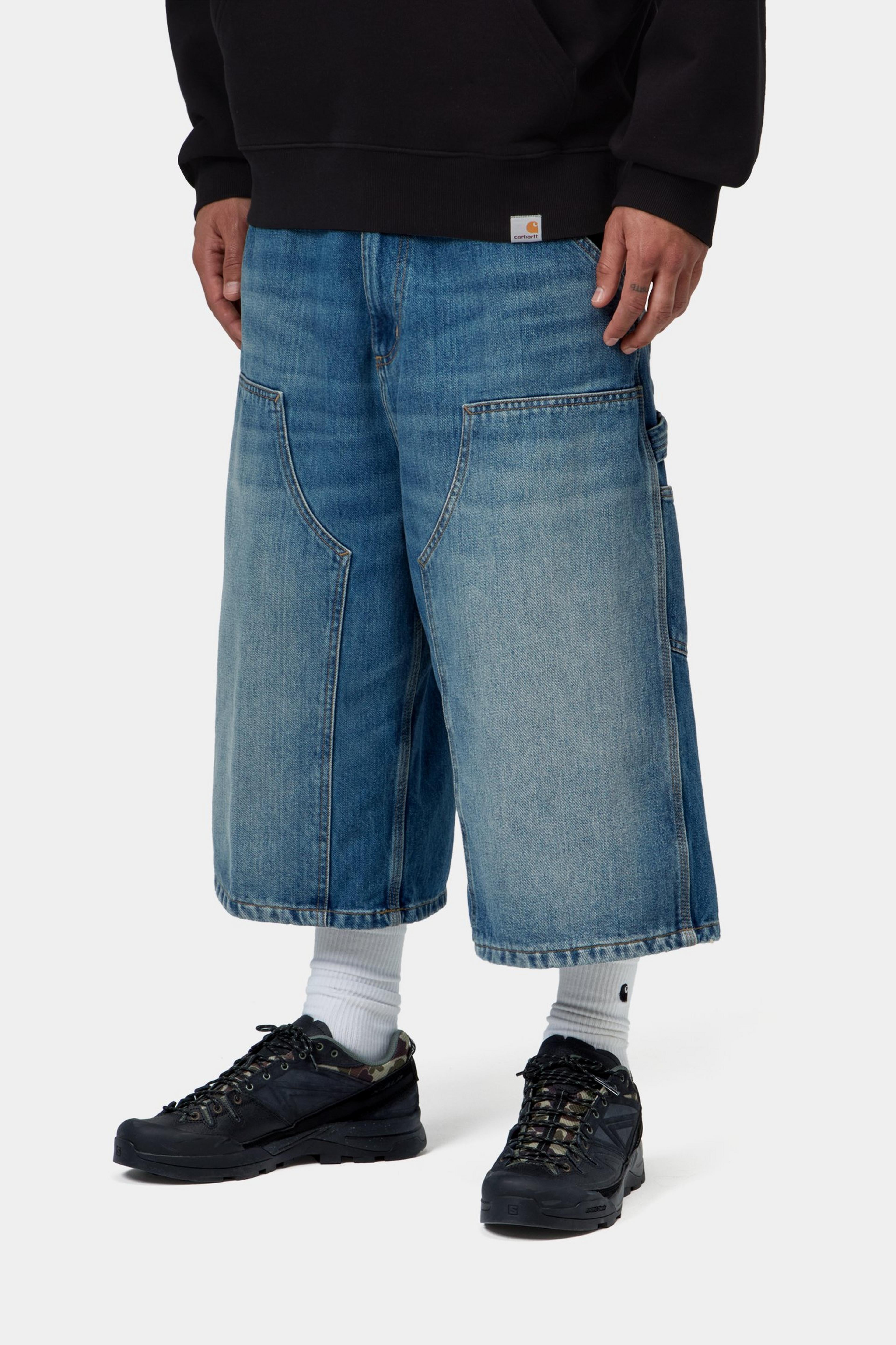 OG Double Knee Short (Long) - Blue, Old used wash