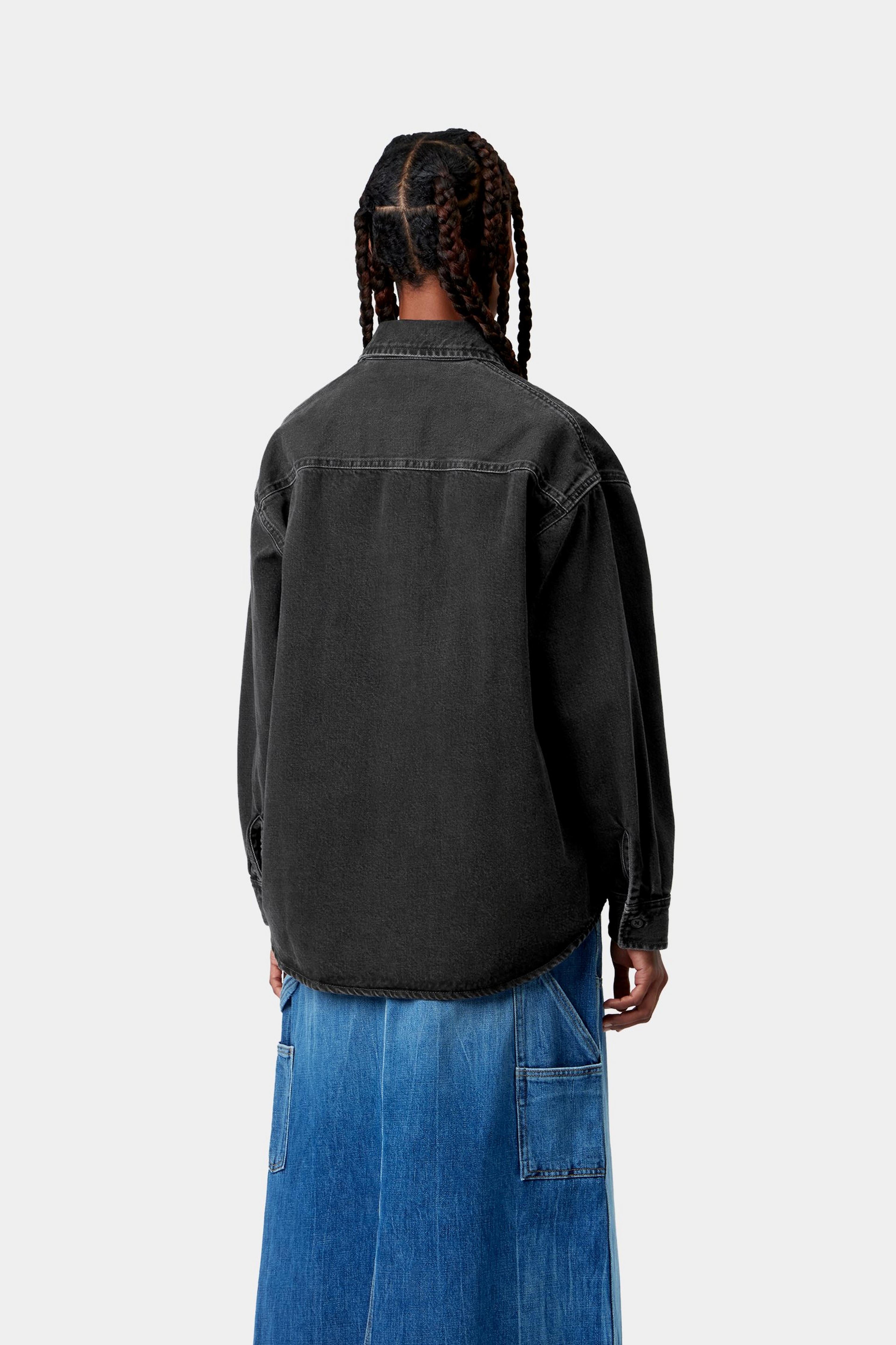 W' Marly Shirt Jac - Black heavy stone wash 3