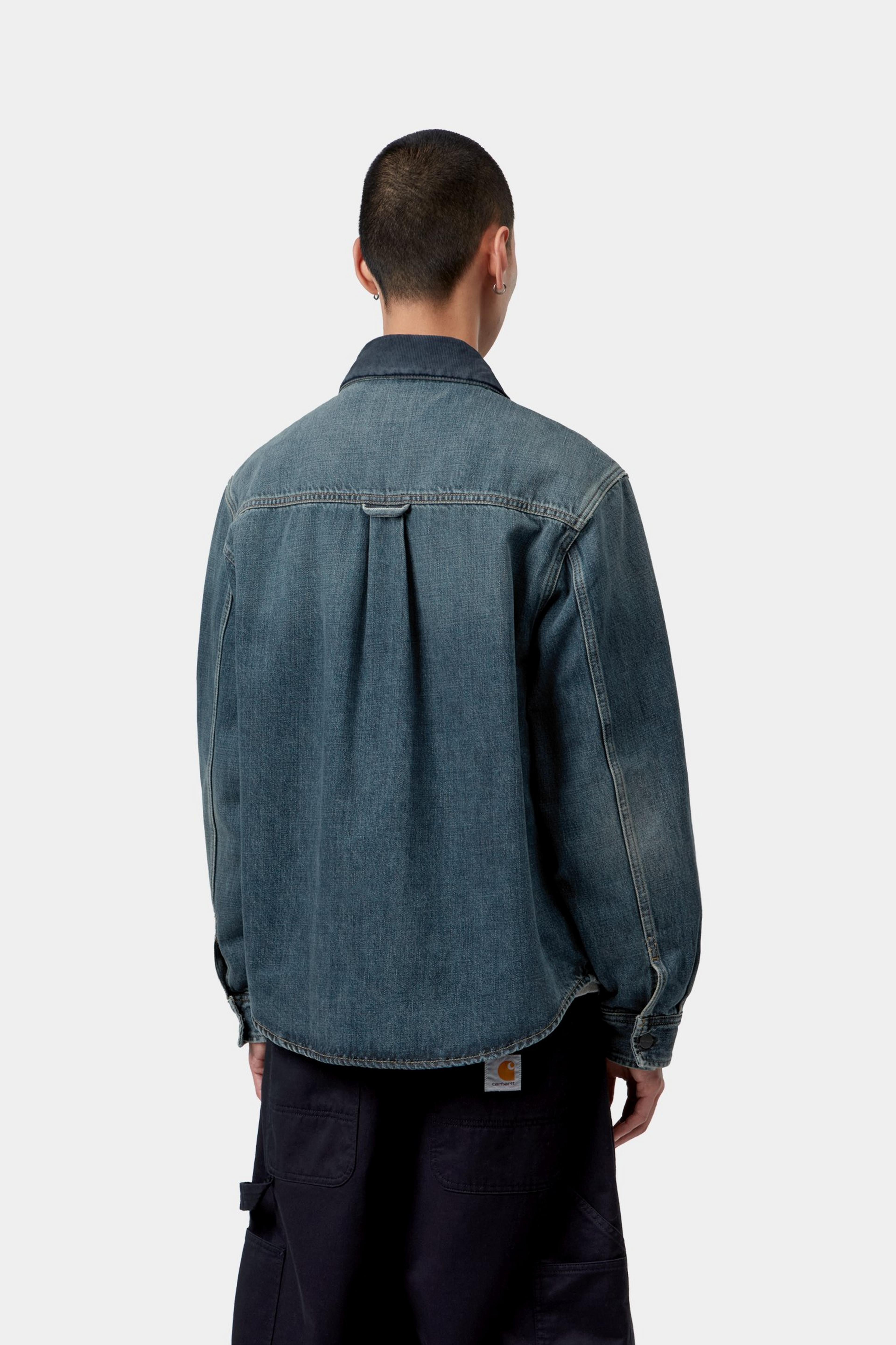 Oakland Shirt Jac - Blue / Dark Navy, Worn used wash 3