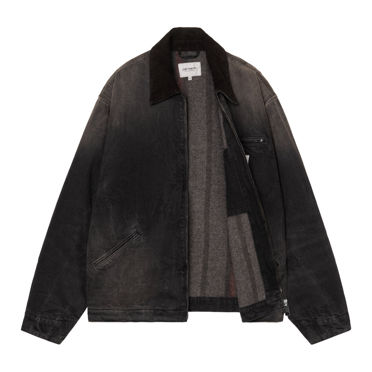 OG Detroit Jacket - Black / Black tobacco used wash