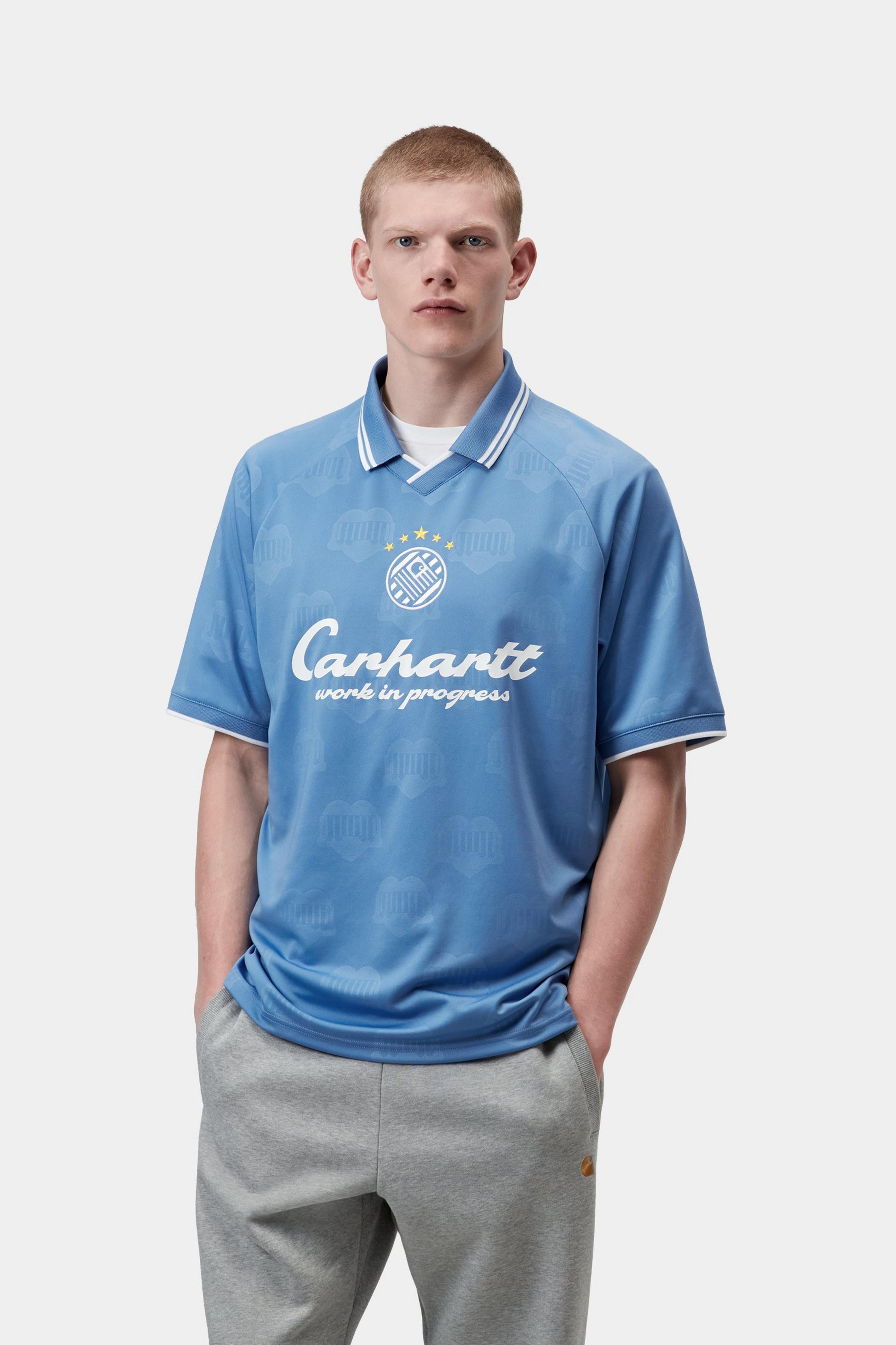 S/S Terrace Football T-Shirt - Heart Train Jacquard, Curacao