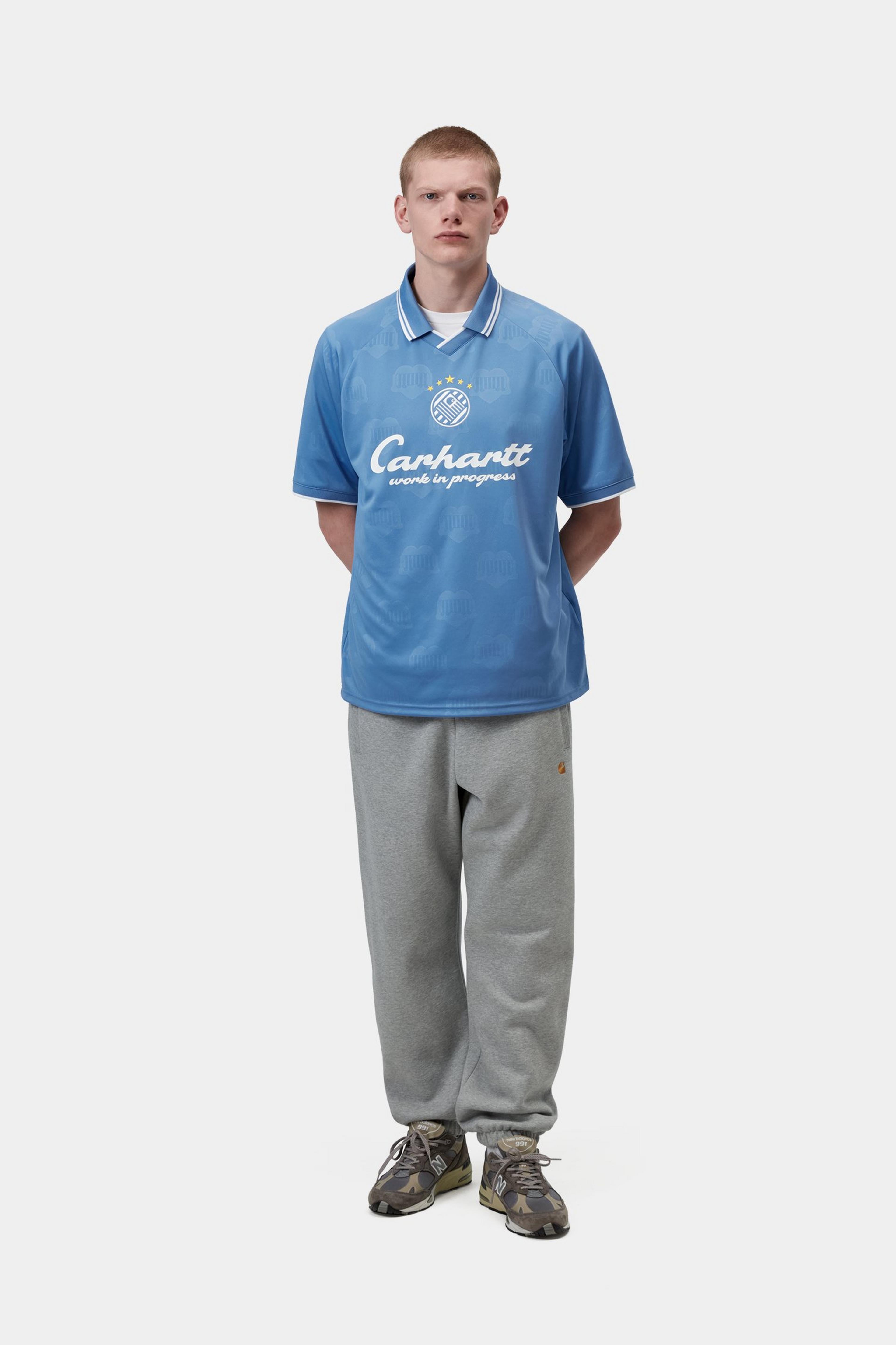 S/S Terrace Football T-Shirt - Heart Train Jacquard, Curacao