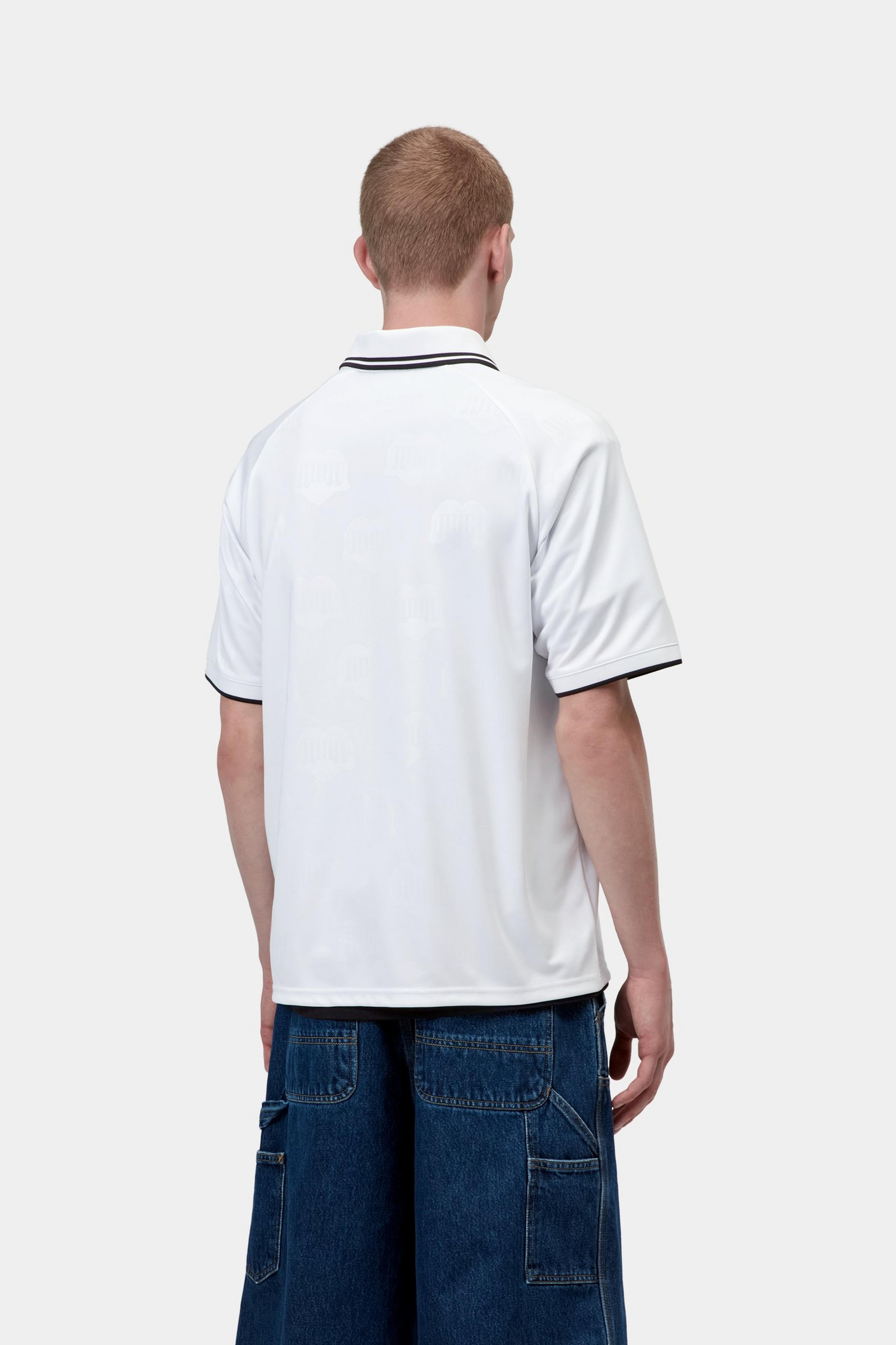 S/S Terrace Football T-Shirt - Heart Train Jacquard, White