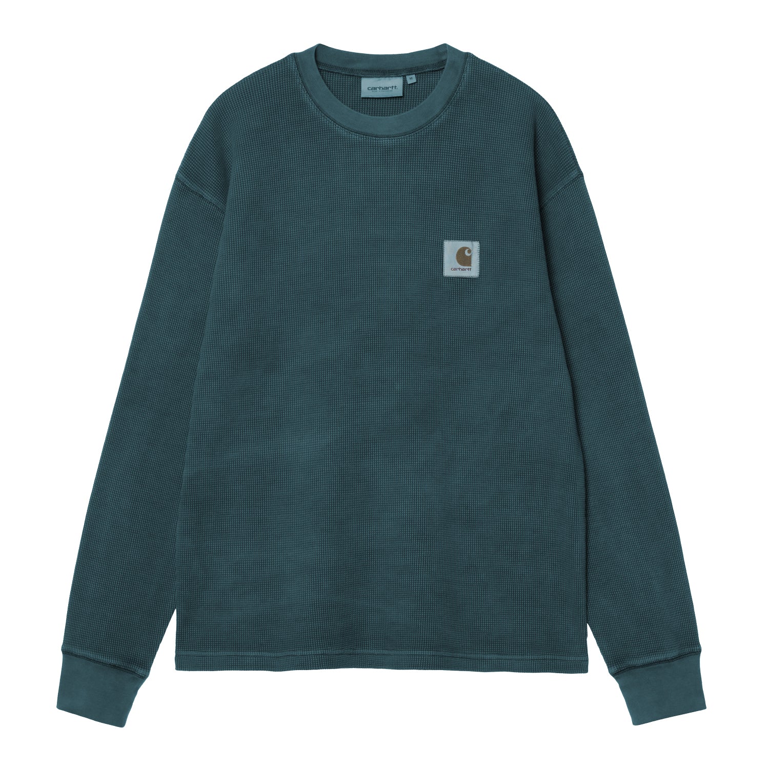 L/S VISTA WAFFLE T-SHIRT - Deep Lagoon (garment dyed) 1