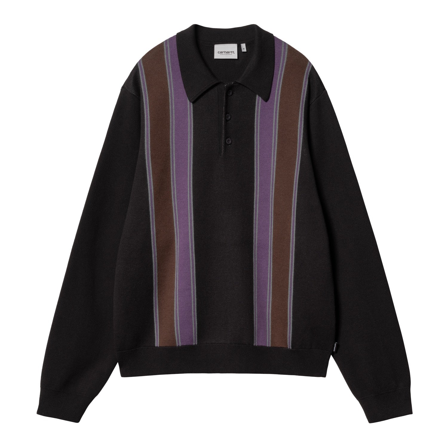 L/S ARLO POLO - Black / Kendricks Stripe, Aura