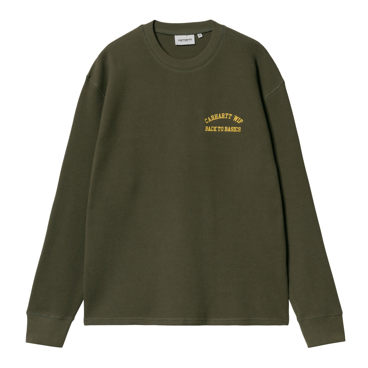 L/S BASICS SCRIPT T-SHIRT - Office Green / Winter Spice