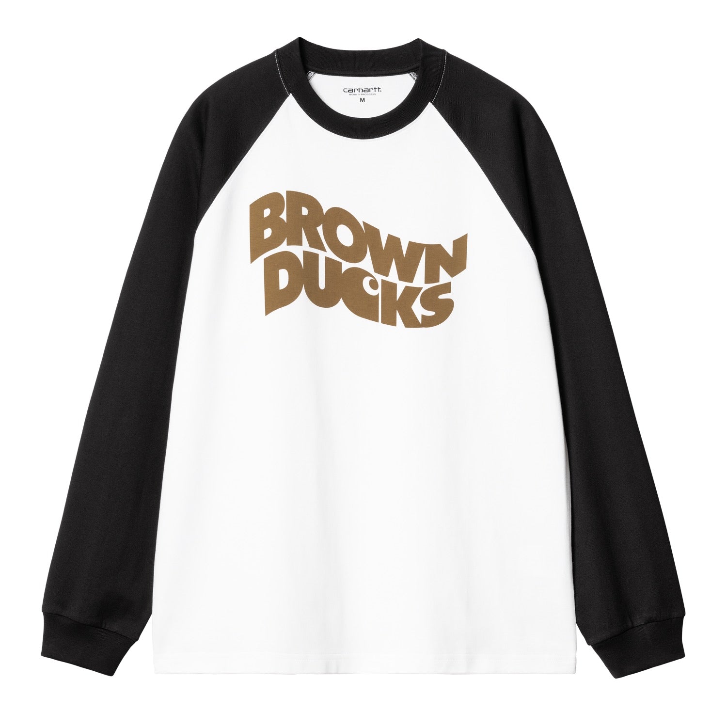 L/S BROWN DUCKS BASEBALL T-SHIRT - White / Black