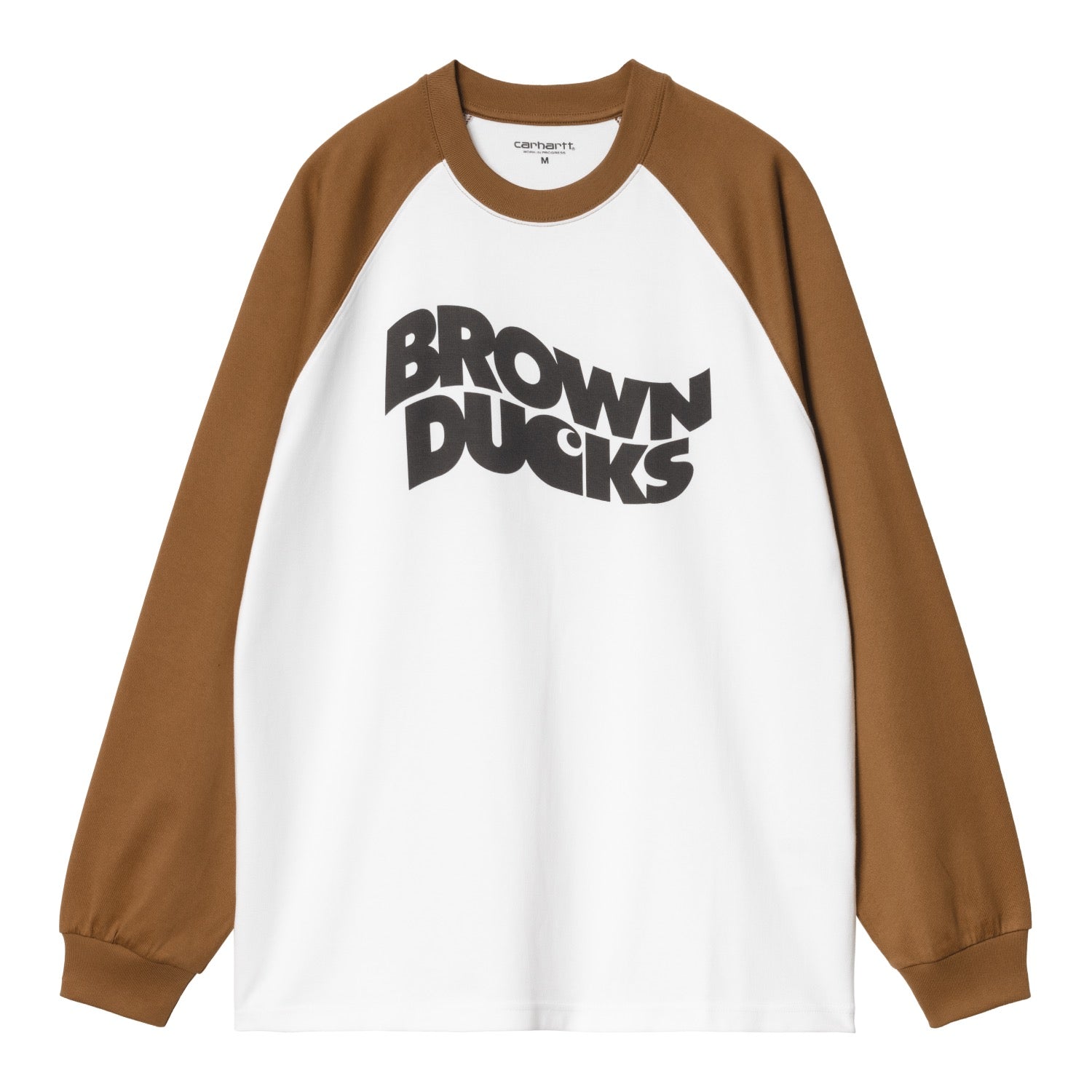 L/S BROWN DUCKS BASEBALL T-SHIRT - White / Hamilton Brown