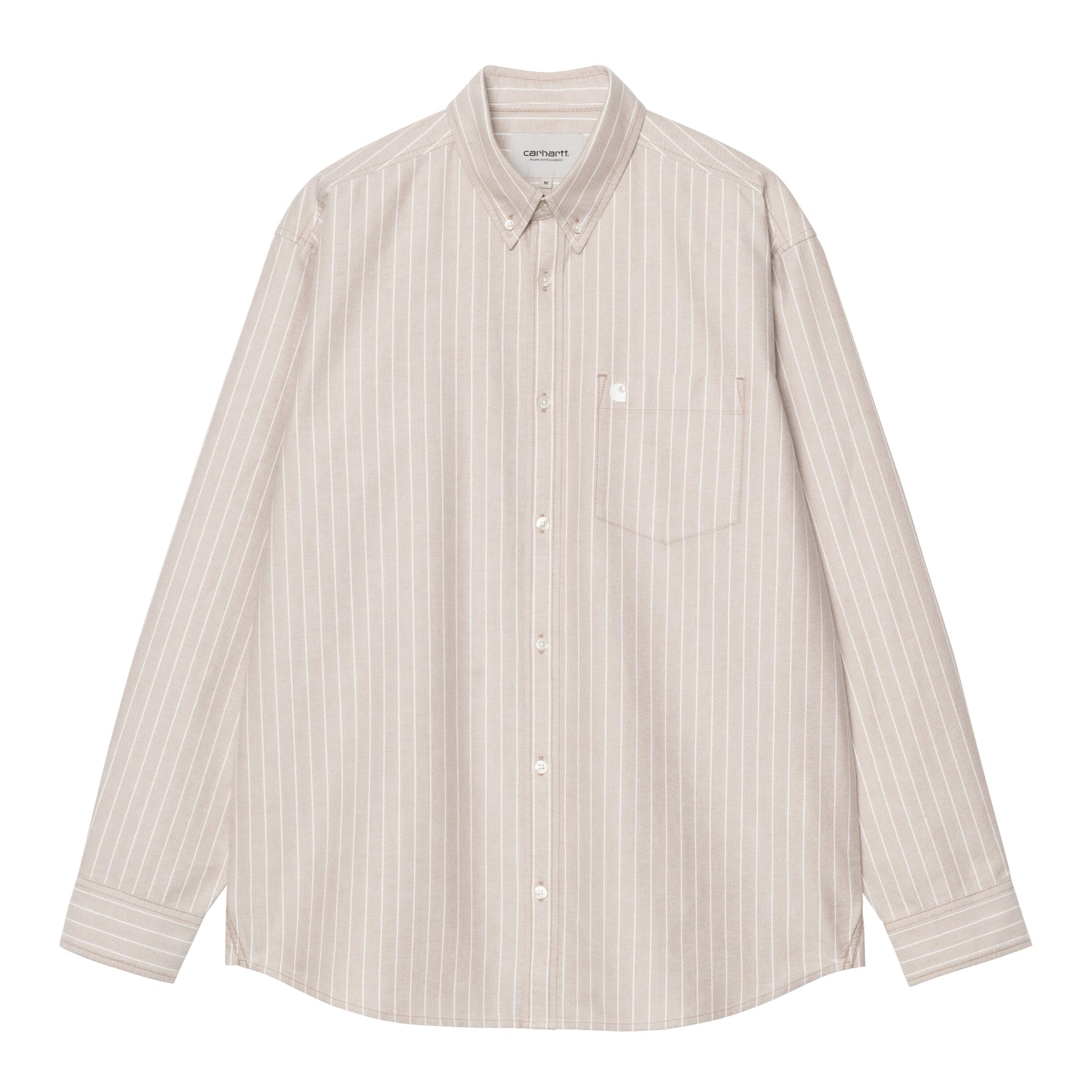 L/S CASSEL SHIRT  - Cassel Stripe, Peanut / White