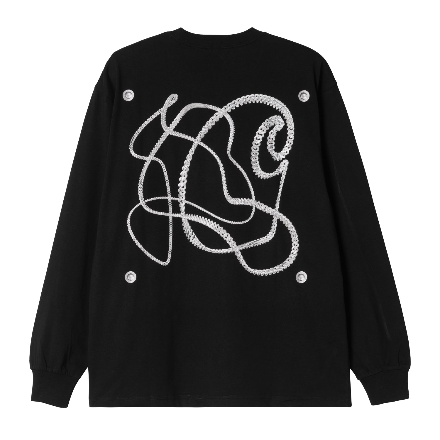 L/S CHAIN LINK T-SHIRT - Black / Silver 5