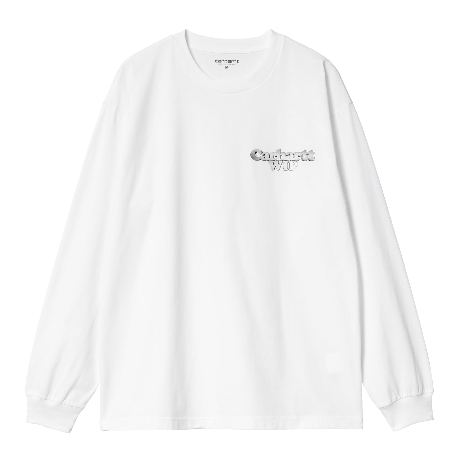 L/S CHAIN LINK T-SHIRT - White / Silver